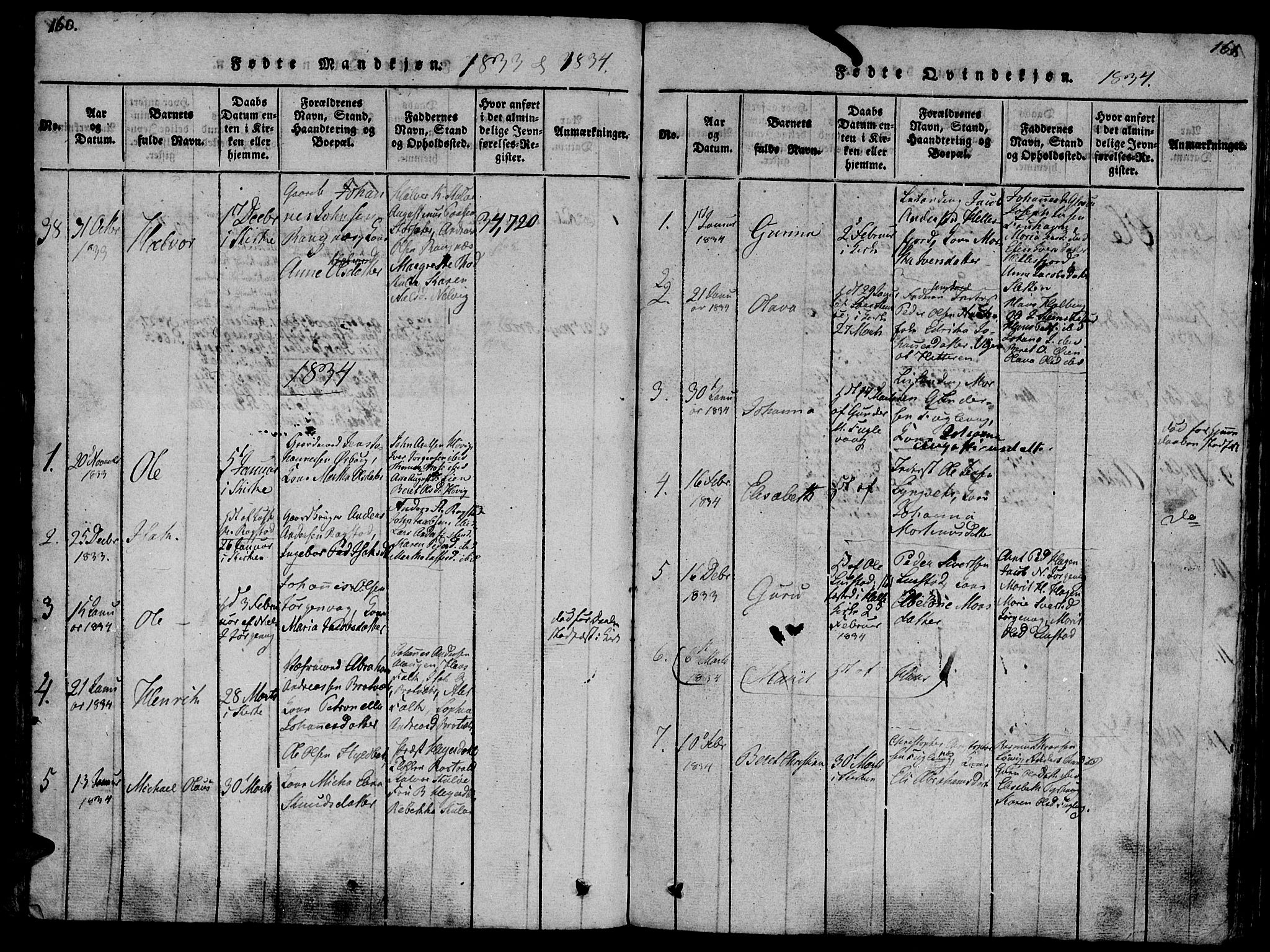 Ministerialprotokoller, klokkerbøker og fødselsregistre - Møre og Romsdal, SAT/A-1454/581/L0933: Parish register (official) no. 581A03 /1, 1819-1836, p. 160-161