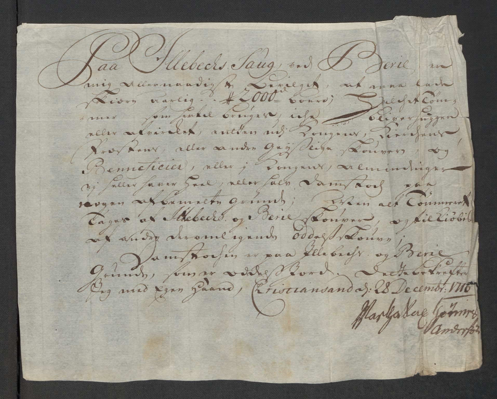 Rentekammeret inntil 1814, Reviderte regnskaper, Fogderegnskap, AV/RA-EA-4092/R43/L2560: Fogderegnskap Lista og Mandal, 1716, p. 64