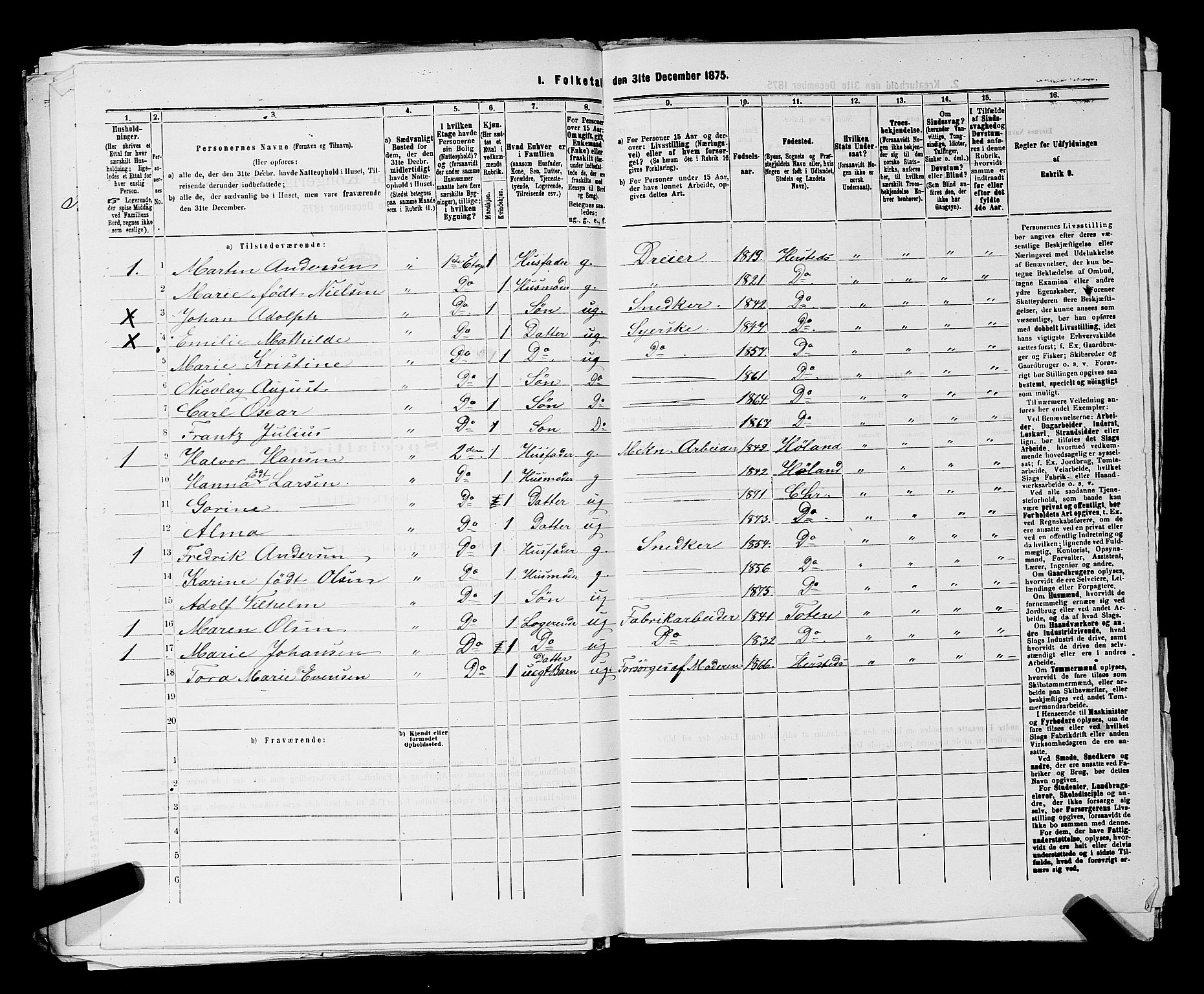 RA, 1875 census for 0301 Kristiania, 1875, p. 6694