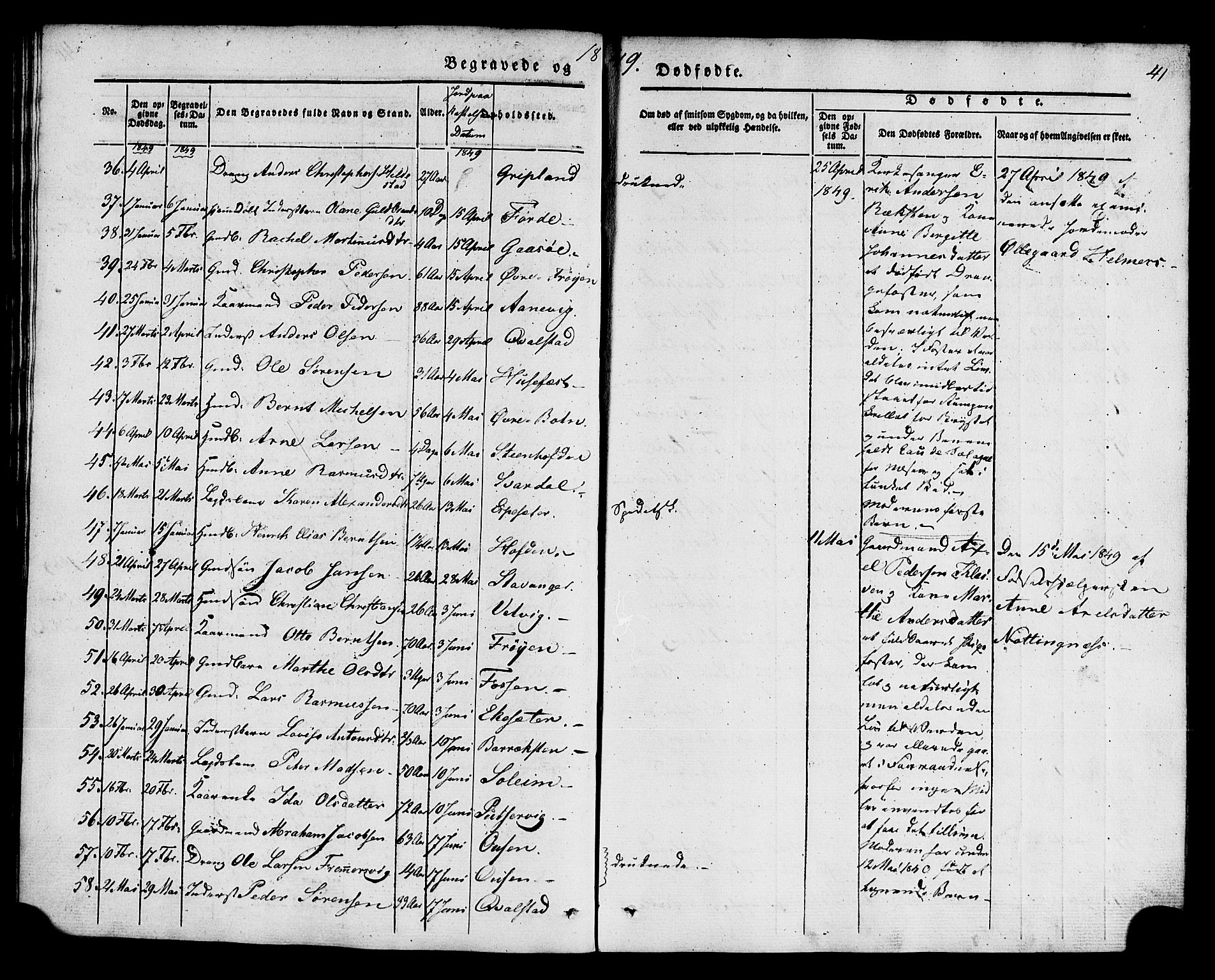 Kinn sokneprestembete, AV/SAB-A-80801/H/Haa/Haaa/L0011: Parish register (official) no. A 11, 1841-1855, p. 41