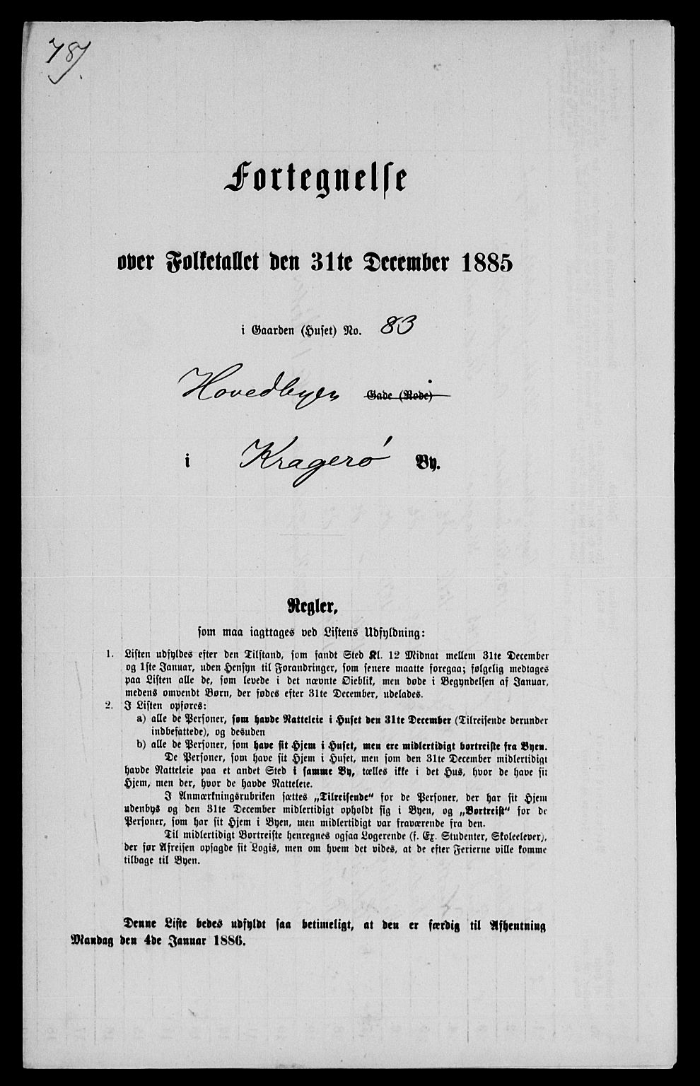 SAKO, 1885 census for 0801 Kragerø, 1885, p. 1187