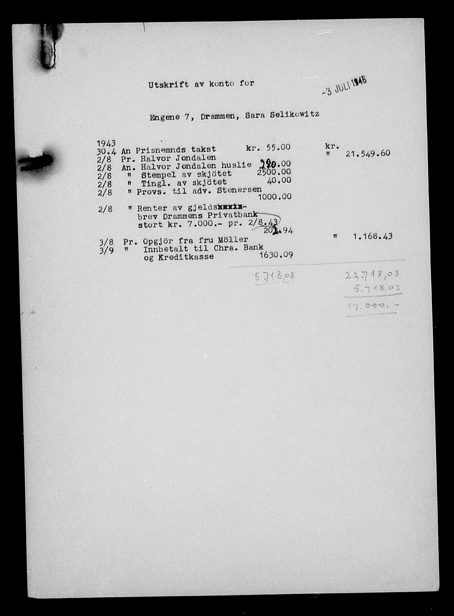 Justisdepartementet, Tilbakeføringskontoret for inndratte formuer, AV/RA-S-1564/H/Hc/Hcc/L0981: --, 1945-1947, p. 176