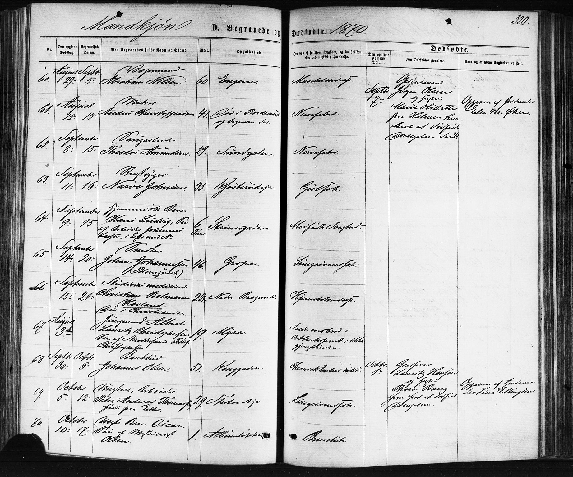 Bragernes kirkebøker, AV/SAKO-A-6/F/Fb/L0004: Parish register (official) no. II 4, 1869-1875, p. 320