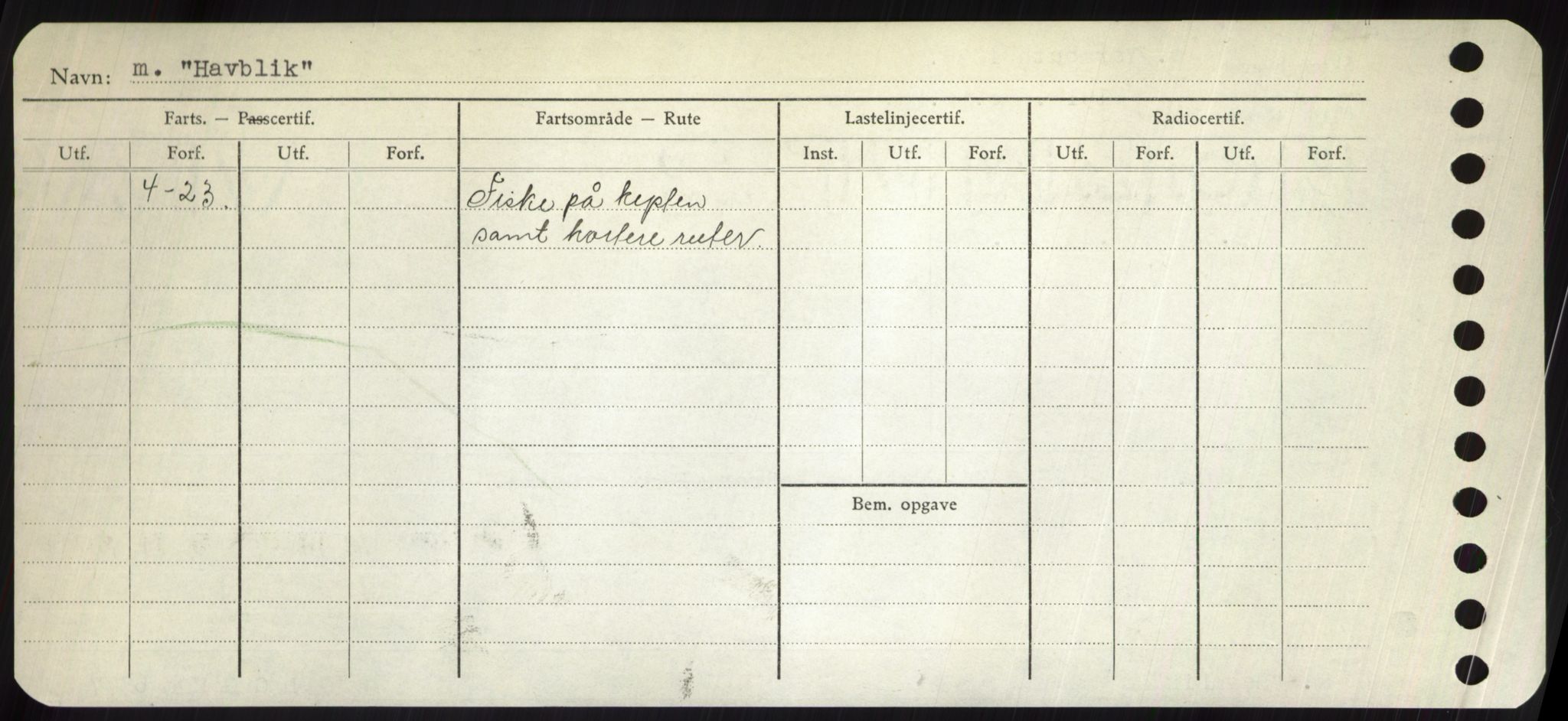 Sjøfartsdirektoratet med forløpere, Skipsmålingen, RA/S-1627/H/Hd/L0014: Fartøy, H-Havl, p. 464