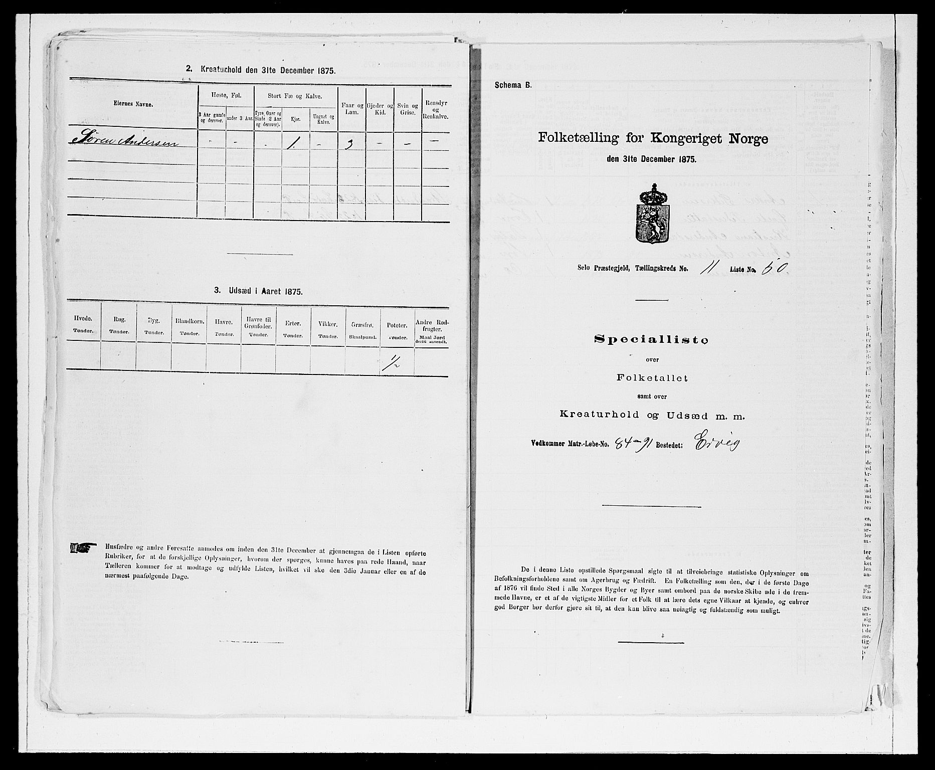 SAB, 1875 Census for 1441P Selje, 1875, p. 1476