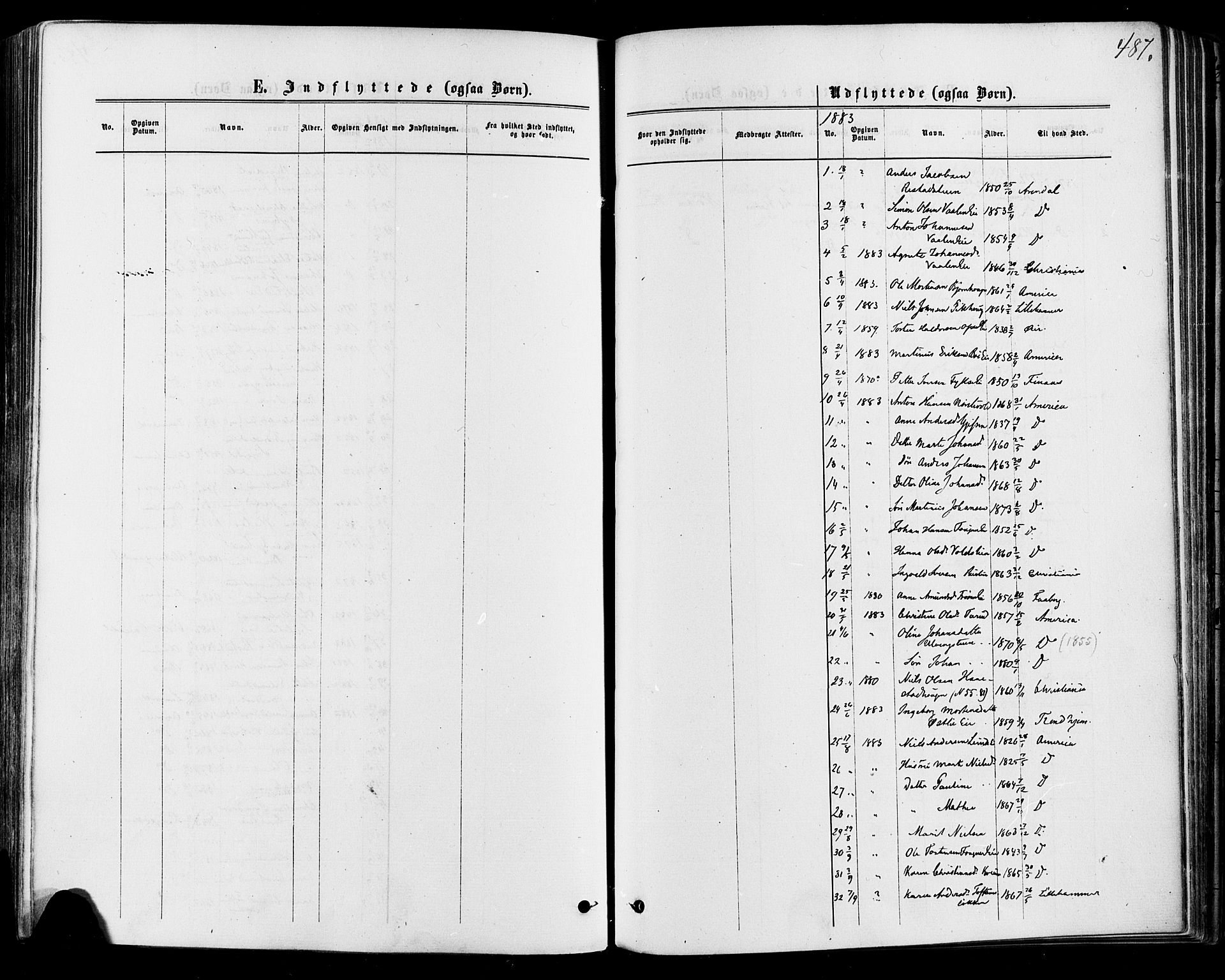 Østre Gausdal prestekontor, SAH/PREST-092/H/Ha/Haa/L0001: Parish register (official) no. 1, 1874-1886, p. 487