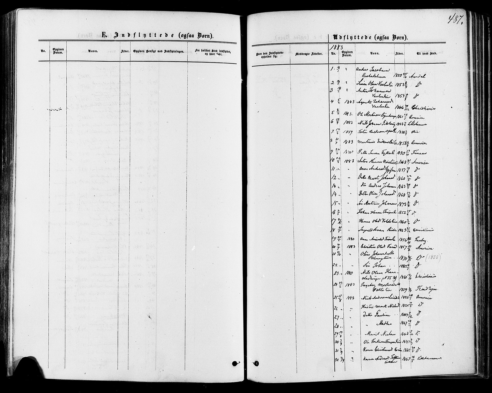 Østre Gausdal prestekontor, AV/SAH-PREST-092/H/Ha/Haa/L0001: Parish register (official) no. 1, 1874-1886, p. 487