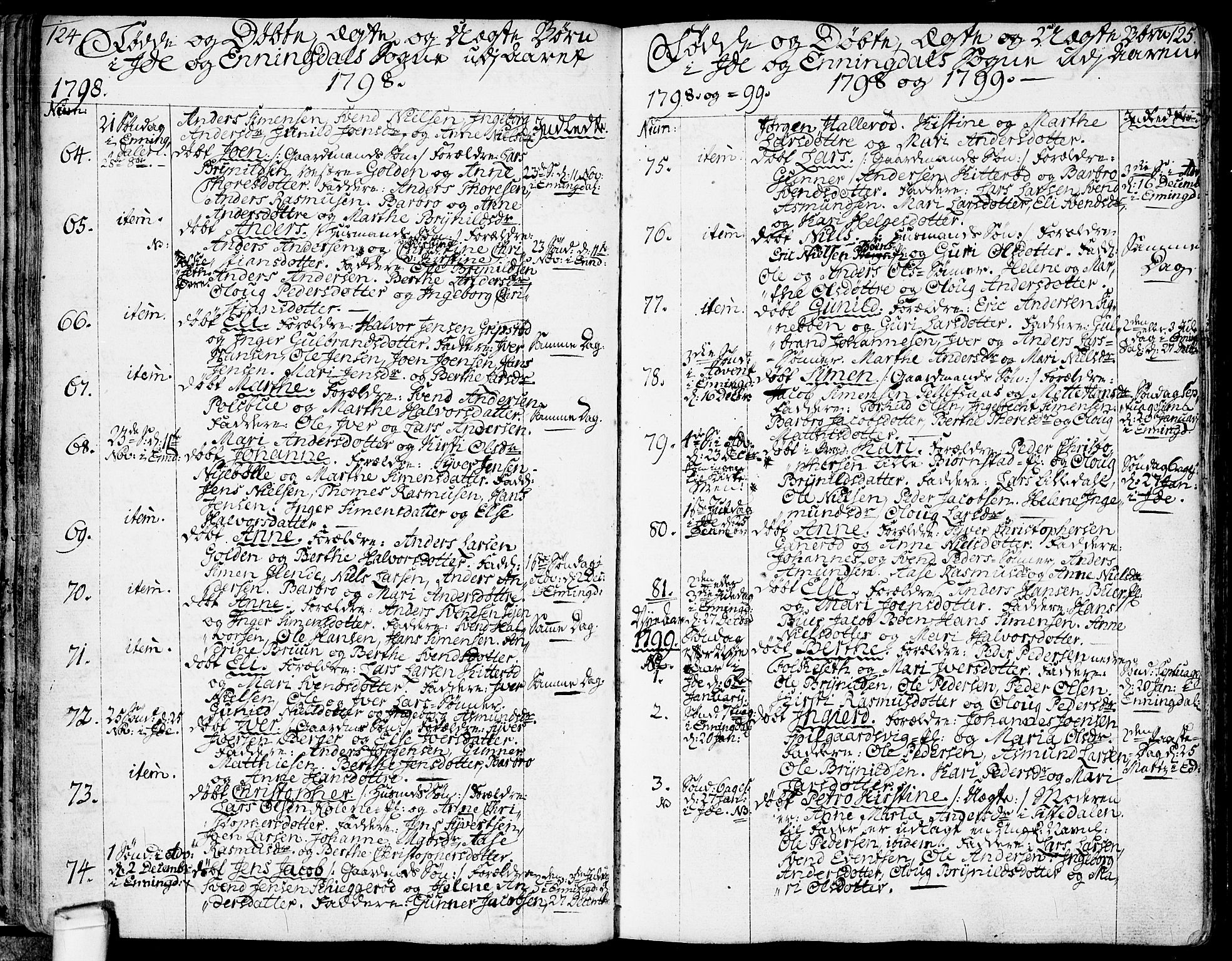 Idd prestekontor Kirkebøker, AV/SAO-A-10911/F/Fc/L0001: Parish register (official) no. III 1, 1770-1814, p. 124-125