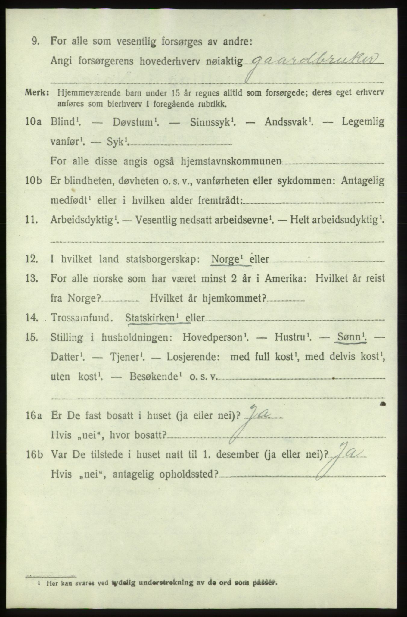 SAB, 1920 census for Moster, 1920, p. 800