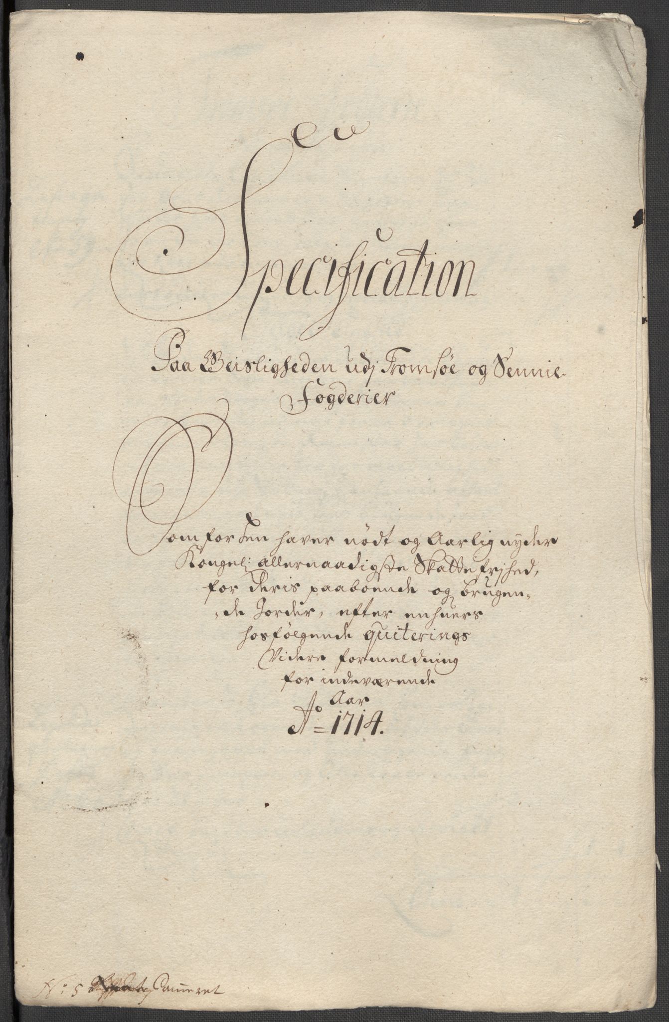 Rentekammeret inntil 1814, Reviderte regnskaper, Fogderegnskap, AV/RA-EA-4092/R68/L4760: Fogderegnskap Senja og Troms, 1714, p. 294