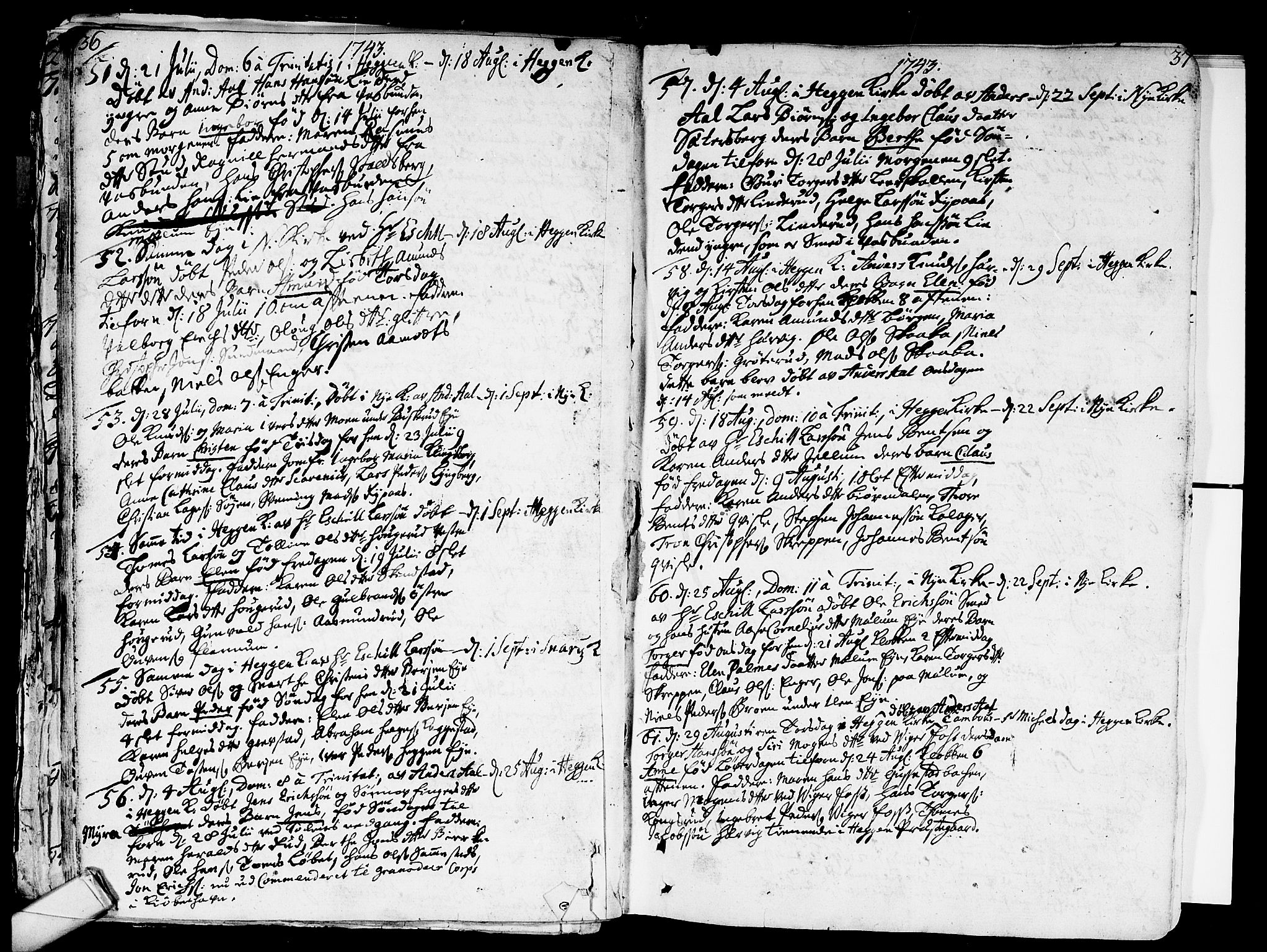 Modum kirkebøker, AV/SAKO-A-234/F/Fa/L0002: Parish register (official) no. 2, 1741-1782, p. 36-37