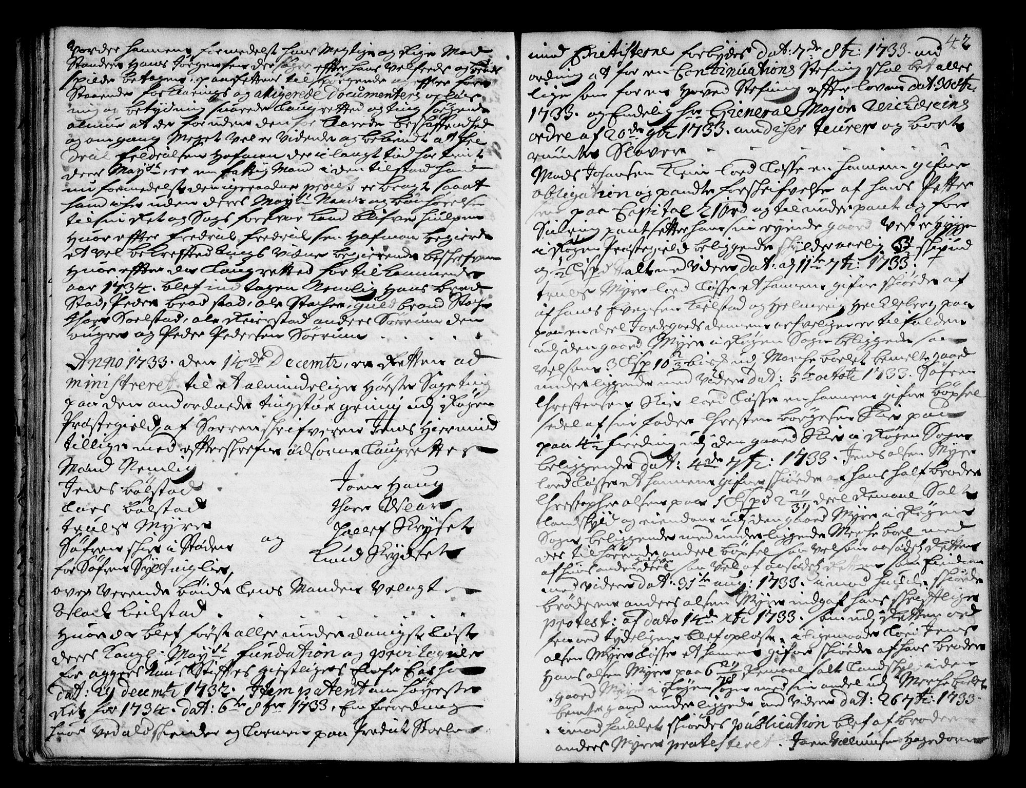 Lier, Røyken og Hurum sorenskriveri, SAKO/A-89/F/Fa/L0047: Tingbok, 1733-1736, p. 42