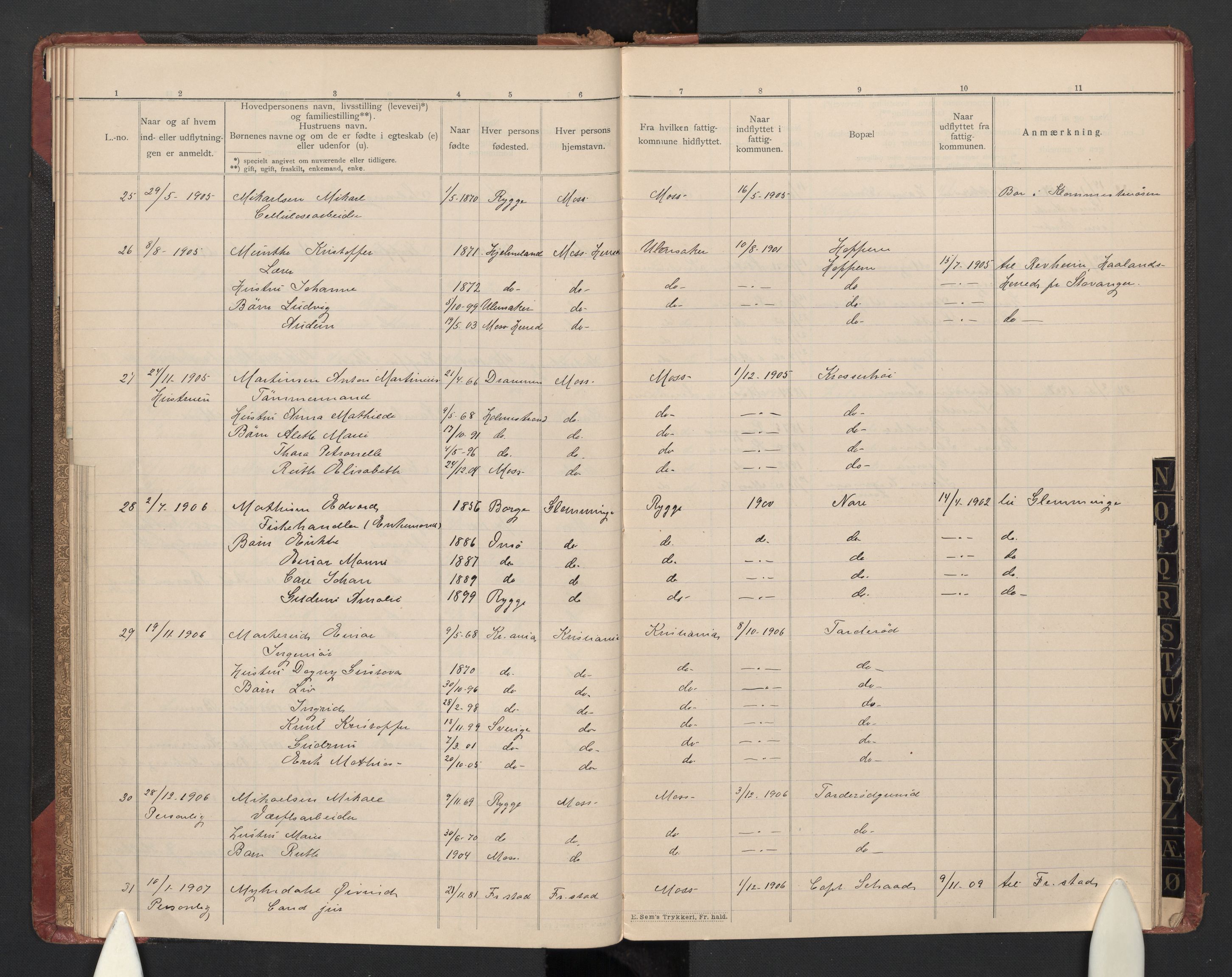 Rygge lensmannskontor, AV/SAO-A-10005/I/Ia/L0002: Flytteprotokoll, 1901-1907