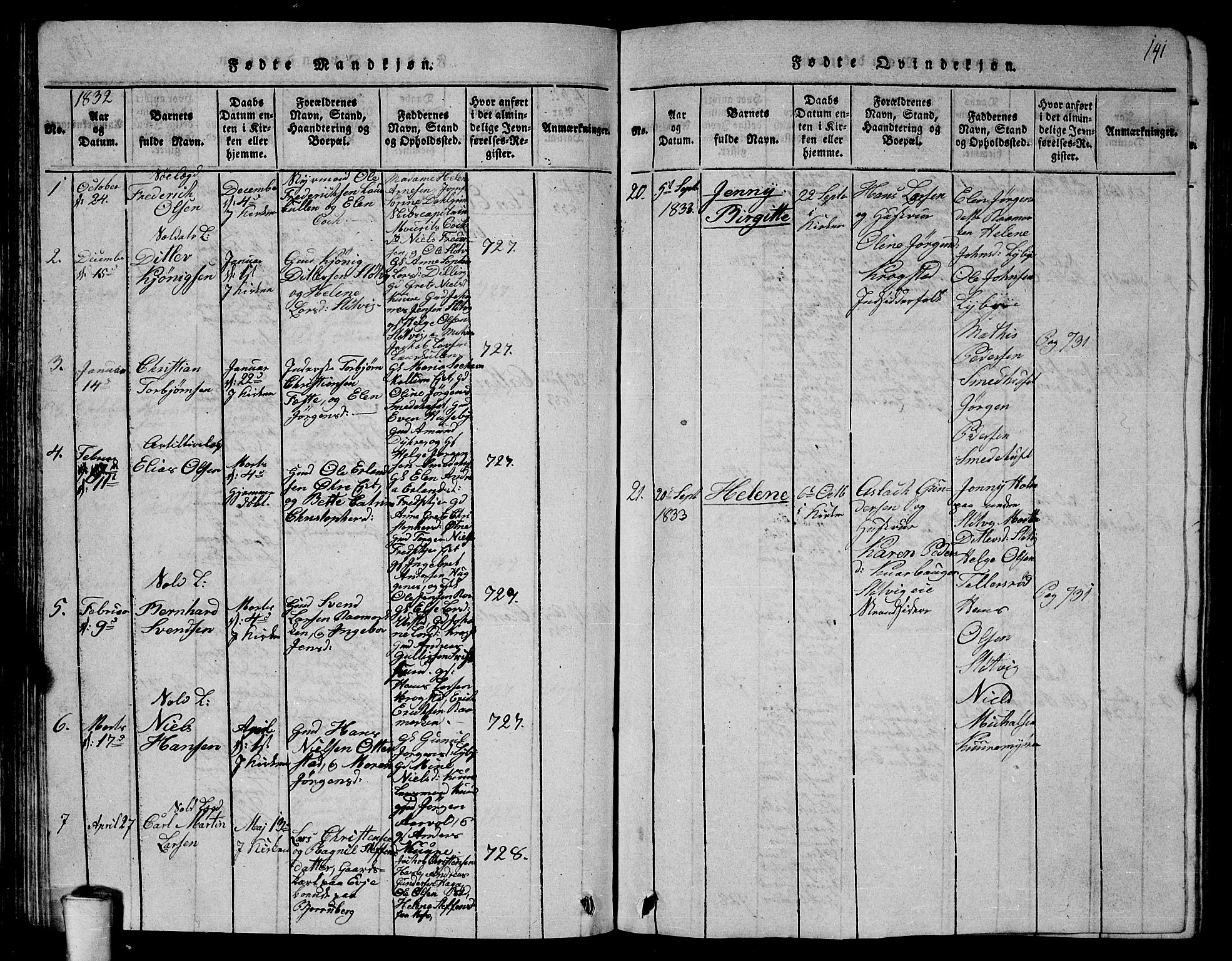 Rygge prestekontor Kirkebøker, SAO/A-10084b/G/Ga/L0001: Parish register (copy) no. 1, 1814-1871, p. 140-141