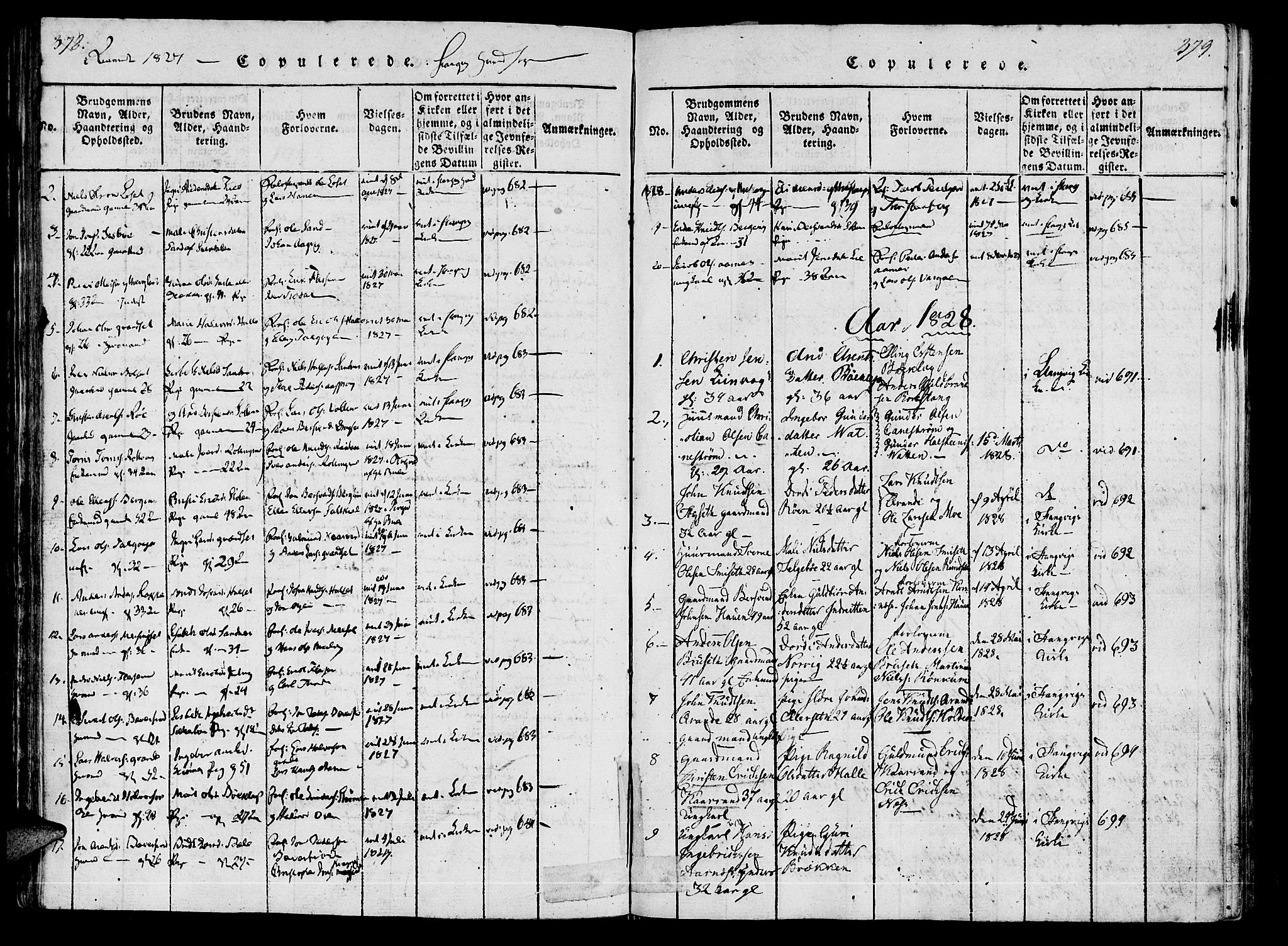 Ministerialprotokoller, klokkerbøker og fødselsregistre - Møre og Romsdal, AV/SAT-A-1454/592/L1023: Parish register (official) no. 592A02, 1820-1830, p. 378-379