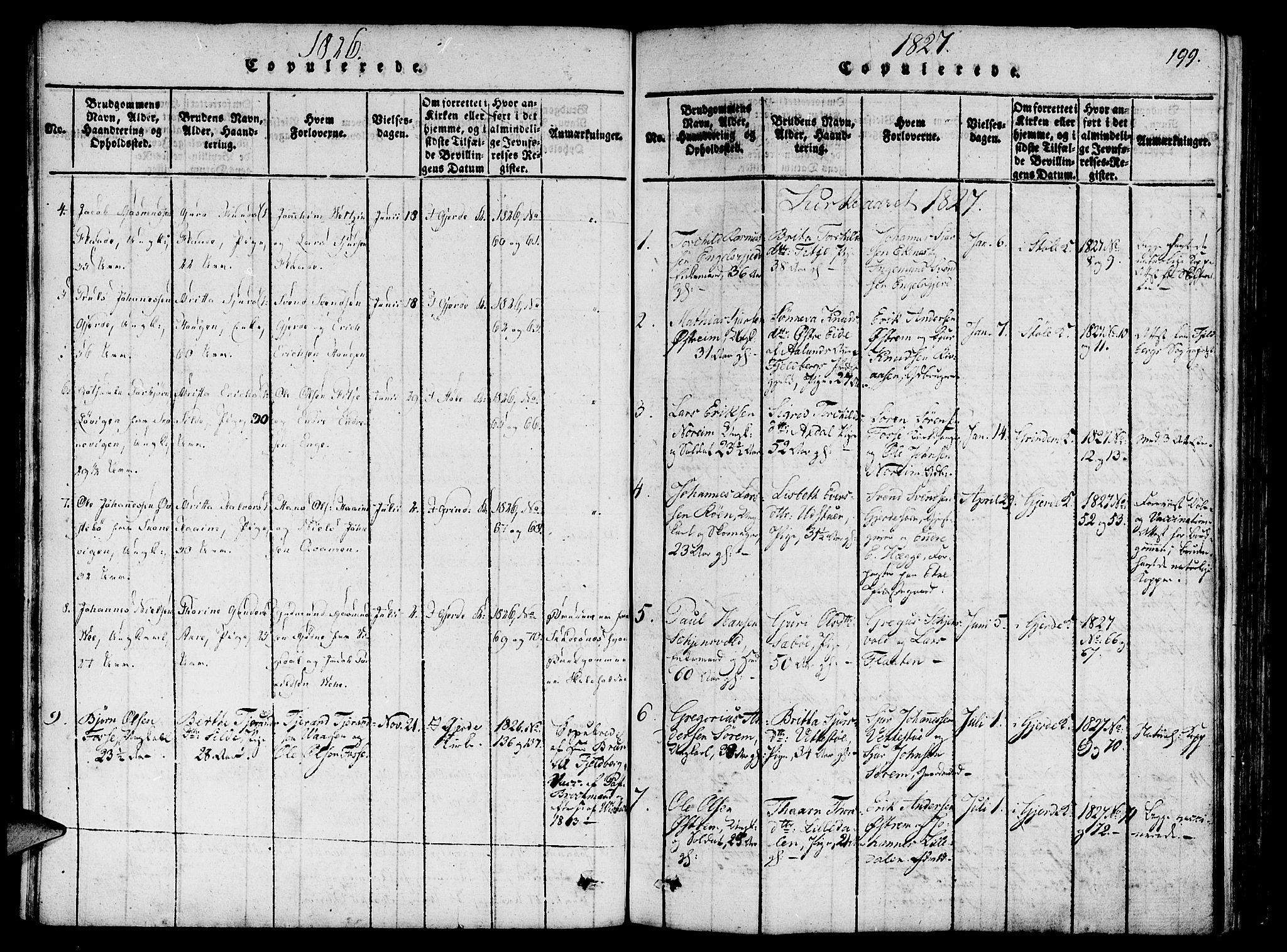 Etne sokneprestembete, SAB/A-75001/H/Haa: Parish register (official) no. A 6, 1815-1831, p. 199