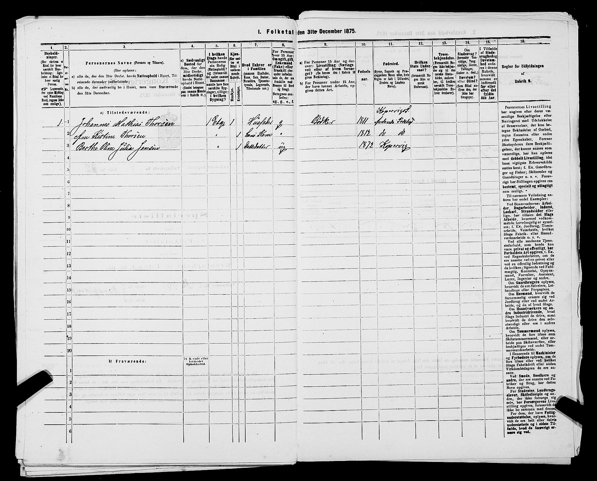 SAST, 1875 census for 1105B Avaldsnes/Kopervik, 1875, p. 67