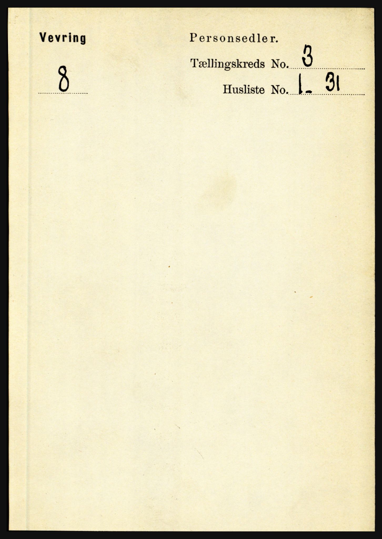 RA, 1891 census for 1434 Vevring, 1891, p. 794