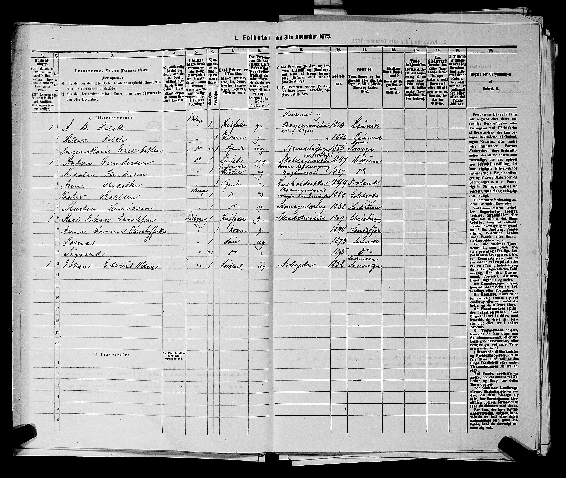 SAKO, 1875 census for 0707P Larvik, 1875, p. 563