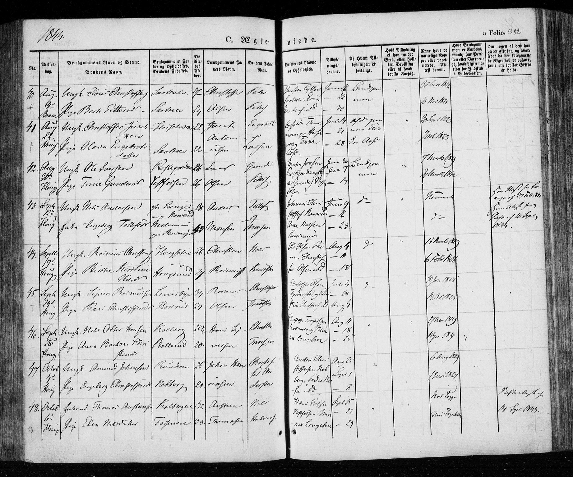 Eiker kirkebøker, SAKO/A-4/F/Fa/L0013a: Parish register (official) no. I 13A, 1832-1845, p. 382