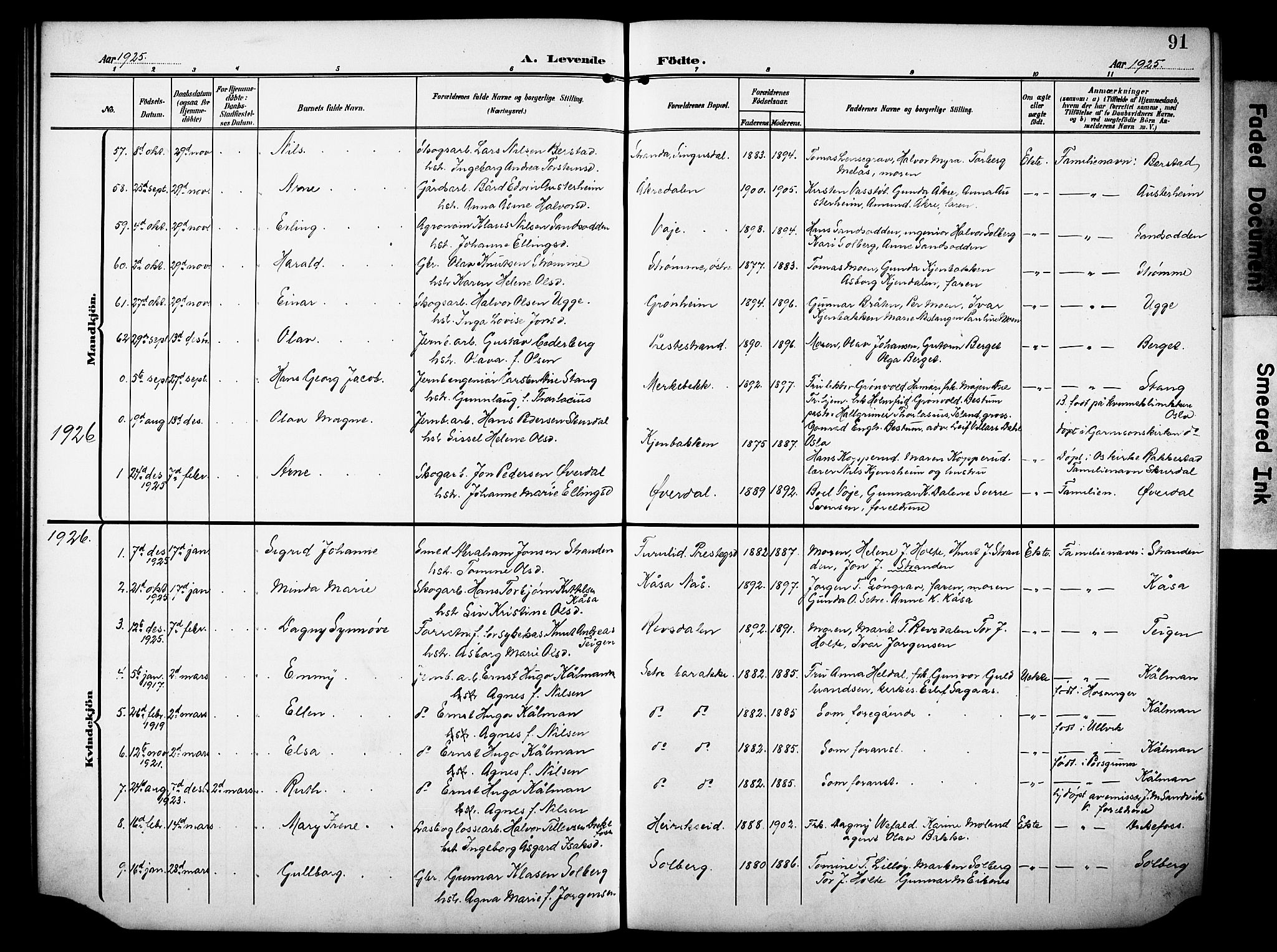 Drangedal kirkebøker, SAKO/A-258/G/Ga/L0004: Parish register (copy) no. I 4, 1901-1933, p. 91