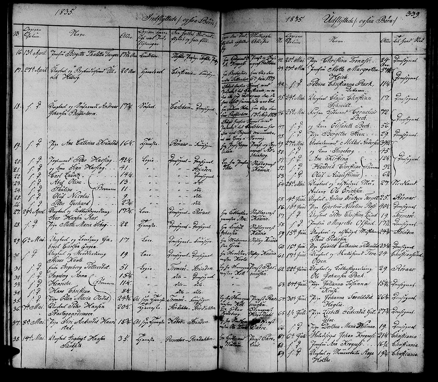 Ministerialprotokoller, klokkerbøker og fødselsregistre - Sør-Trøndelag, AV/SAT-A-1456/602/L0136: Parish register (copy) no. 602C04, 1833-1845, p. 339