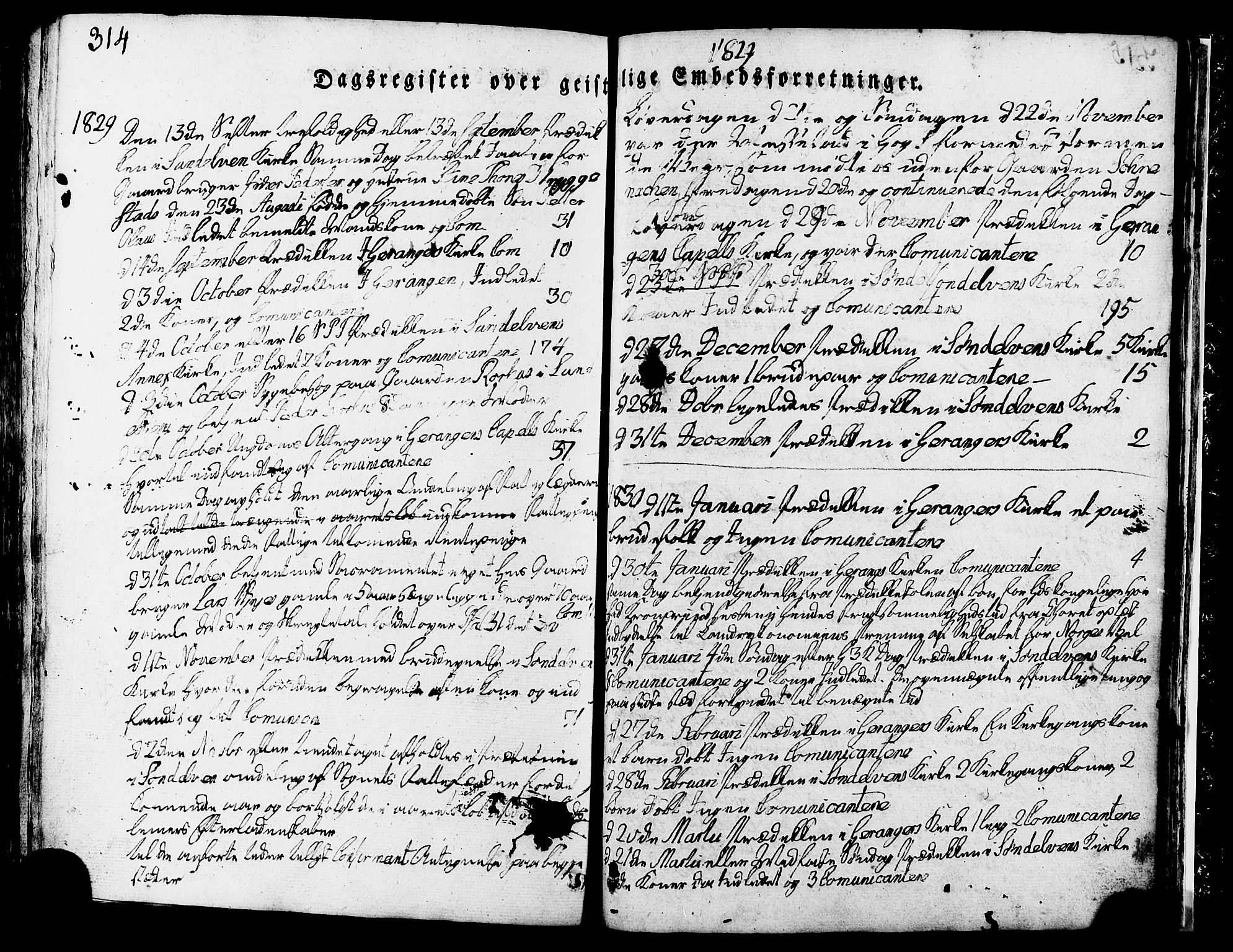 Ministerialprotokoller, klokkerbøker og fødselsregistre - Møre og Romsdal, SAT/A-1454/517/L0221: Parish register (official) no. 517A01, 1827-1858, p. 314