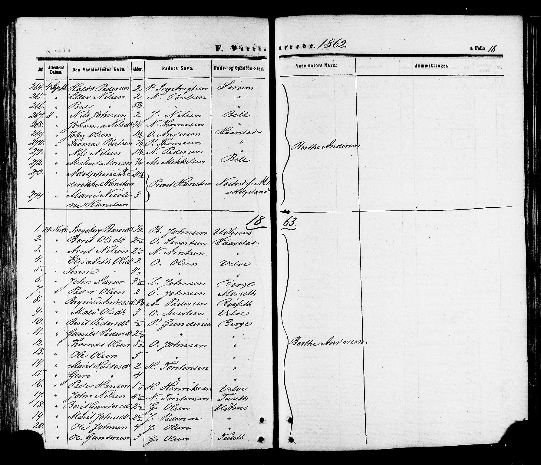 Ministerialprotokoller, klokkerbøker og fødselsregistre - Sør-Trøndelag, AV/SAT-A-1456/695/L1147: Parish register (official) no. 695A07, 1860-1877, p. 16