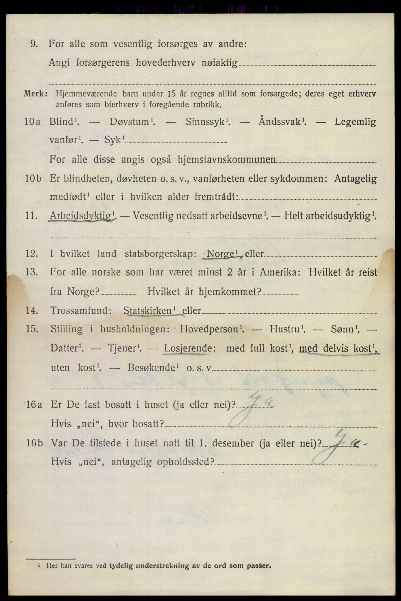 SAKO, 1920 census for Solum, 1920, p. 4033