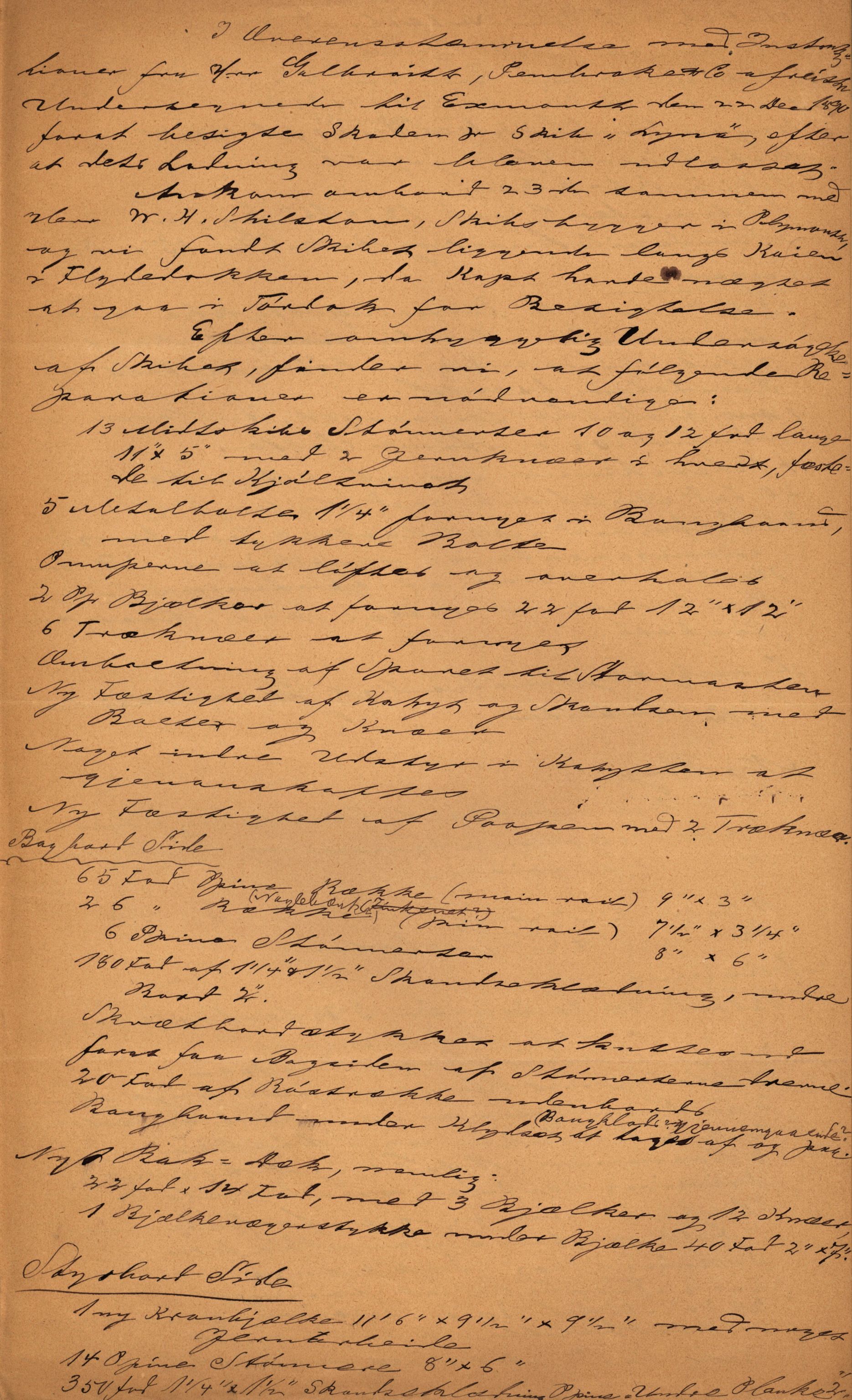 Pa 63 - Østlandske skibsassuranceforening, VEMU/A-1079/G/Ga/L0025/0005: Havaridokumenter / Jacbez, Brin, Eugenie, Lyna, Løvspring, Hurtig, 1890, p. 80