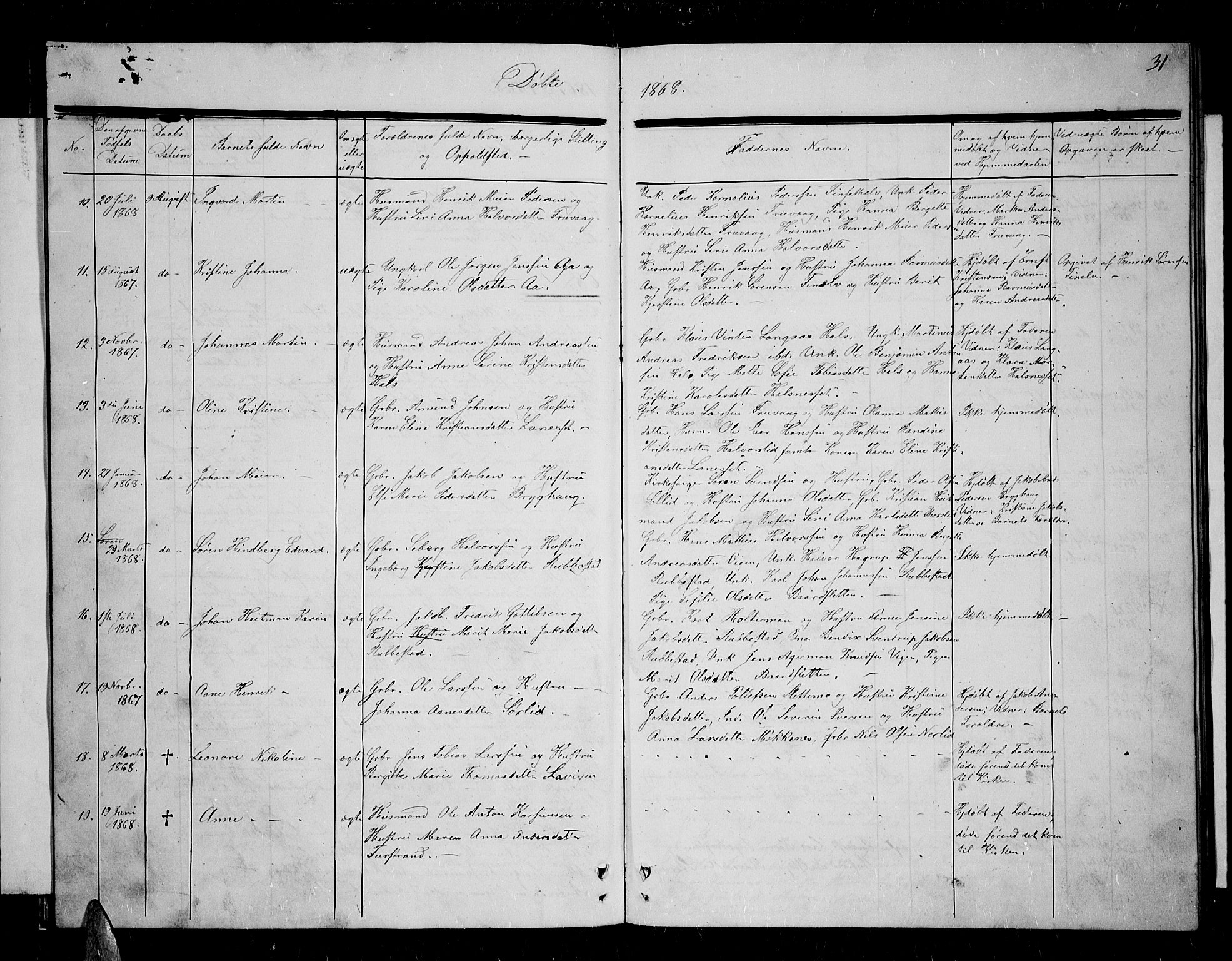 Tranøy sokneprestkontor, AV/SATØ-S-1313/I/Ia/Iab/L0003klokker: Parish register (copy) no. 3, 1861-1887, p. 31