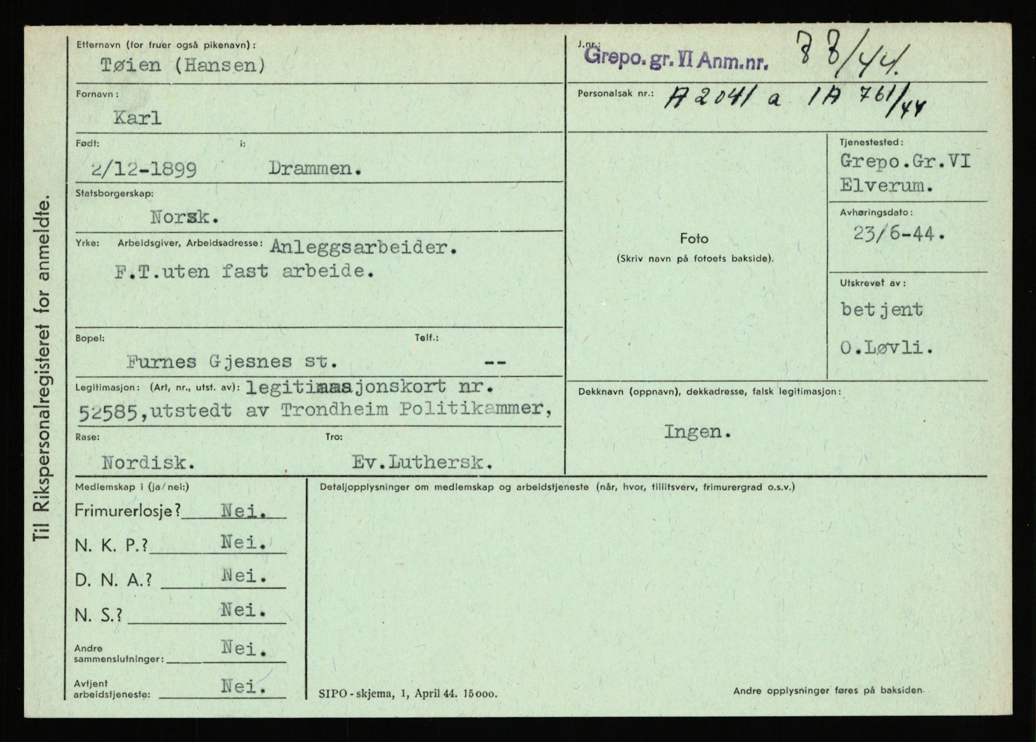 Statspolitiet - Hovedkontoret / Osloavdelingen, AV/RA-S-1329/C/Ca/L0015: Svea - Tøsse, 1943-1945, p. 4794