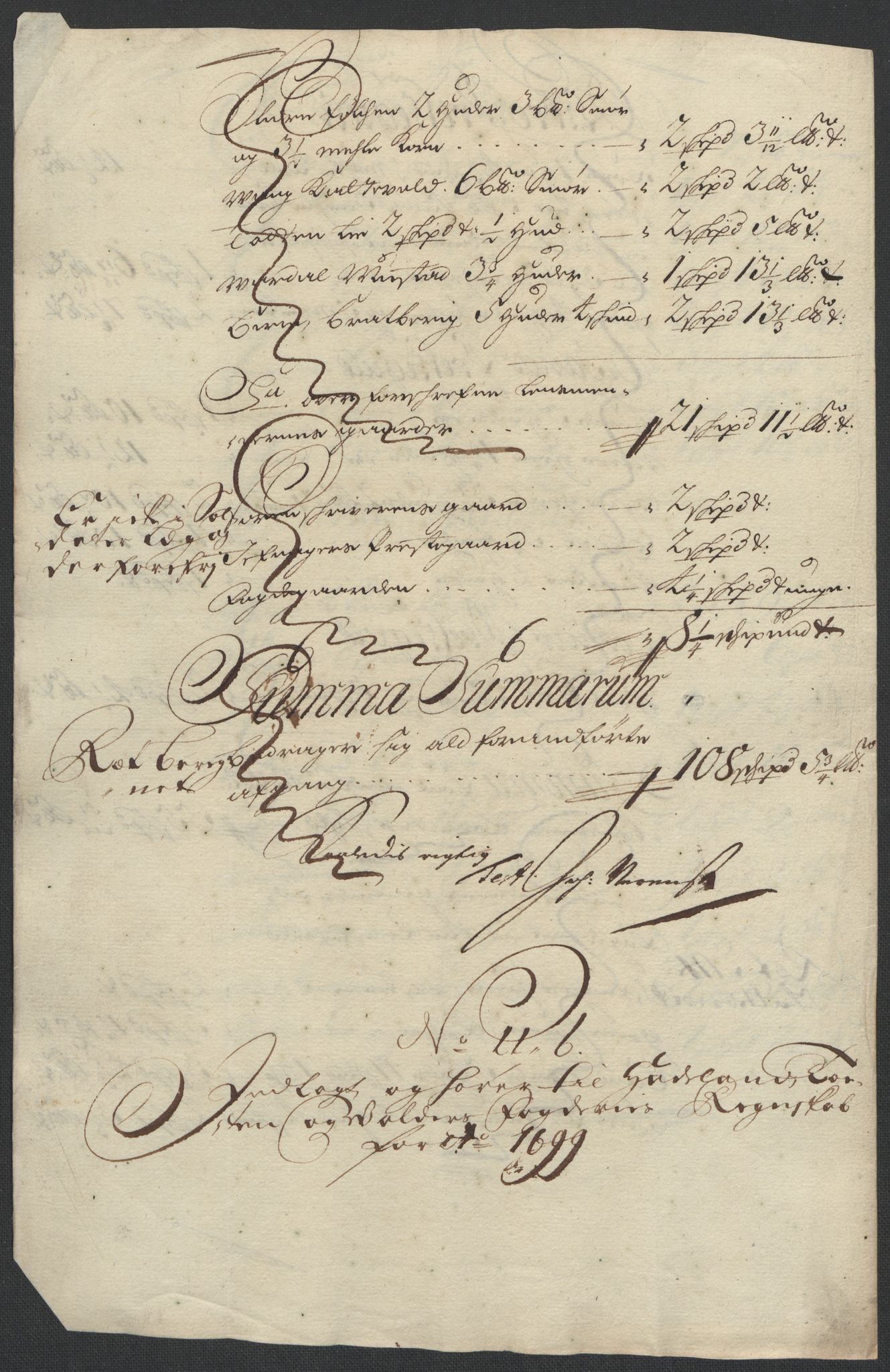 Rentekammeret inntil 1814, Reviderte regnskaper, Fogderegnskap, AV/RA-EA-4092/R18/L1297: Fogderegnskap Hadeland, Toten og Valdres, 1699, p. 443