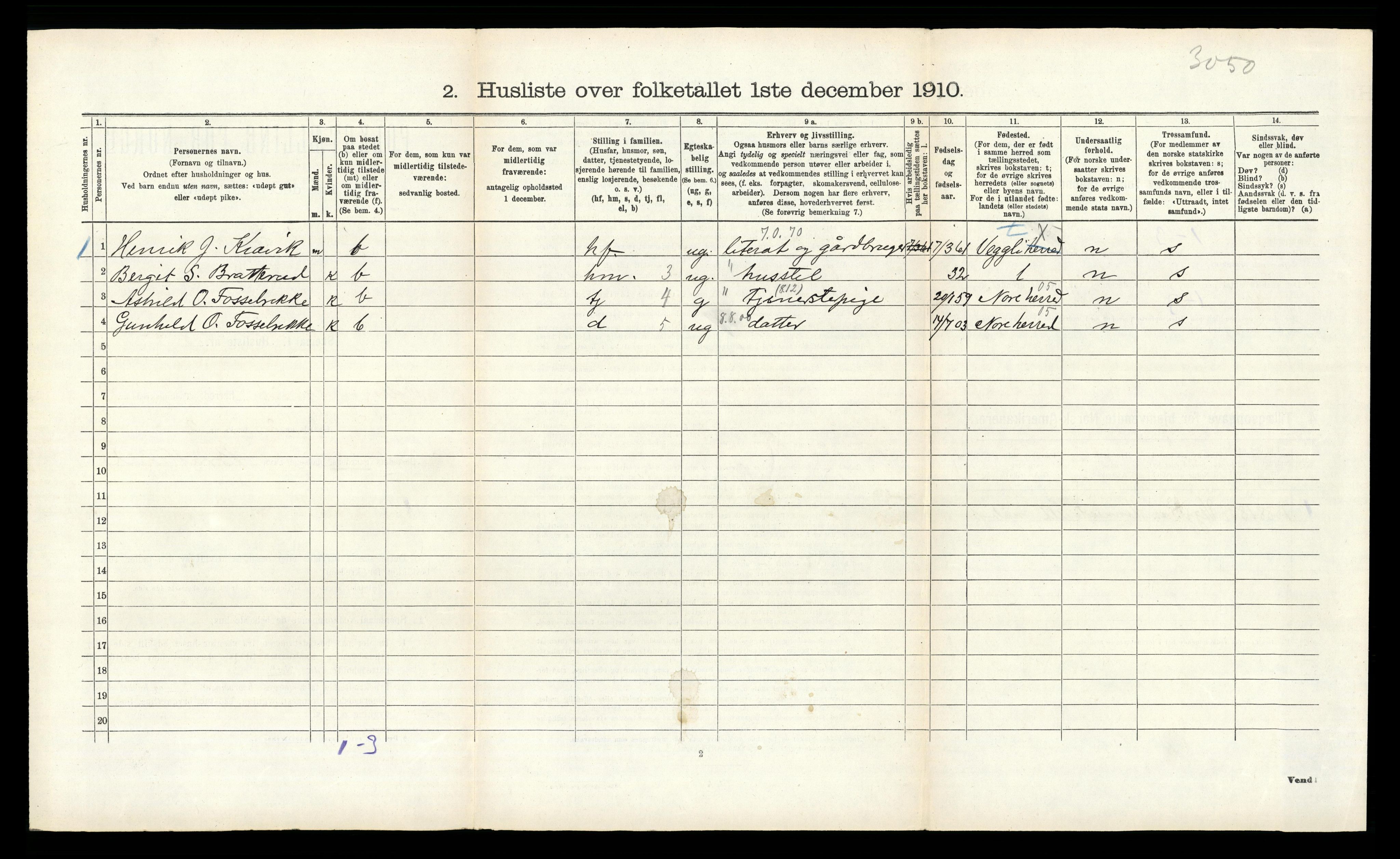 RA, 1910 census for Rollag, 1910, p. 520