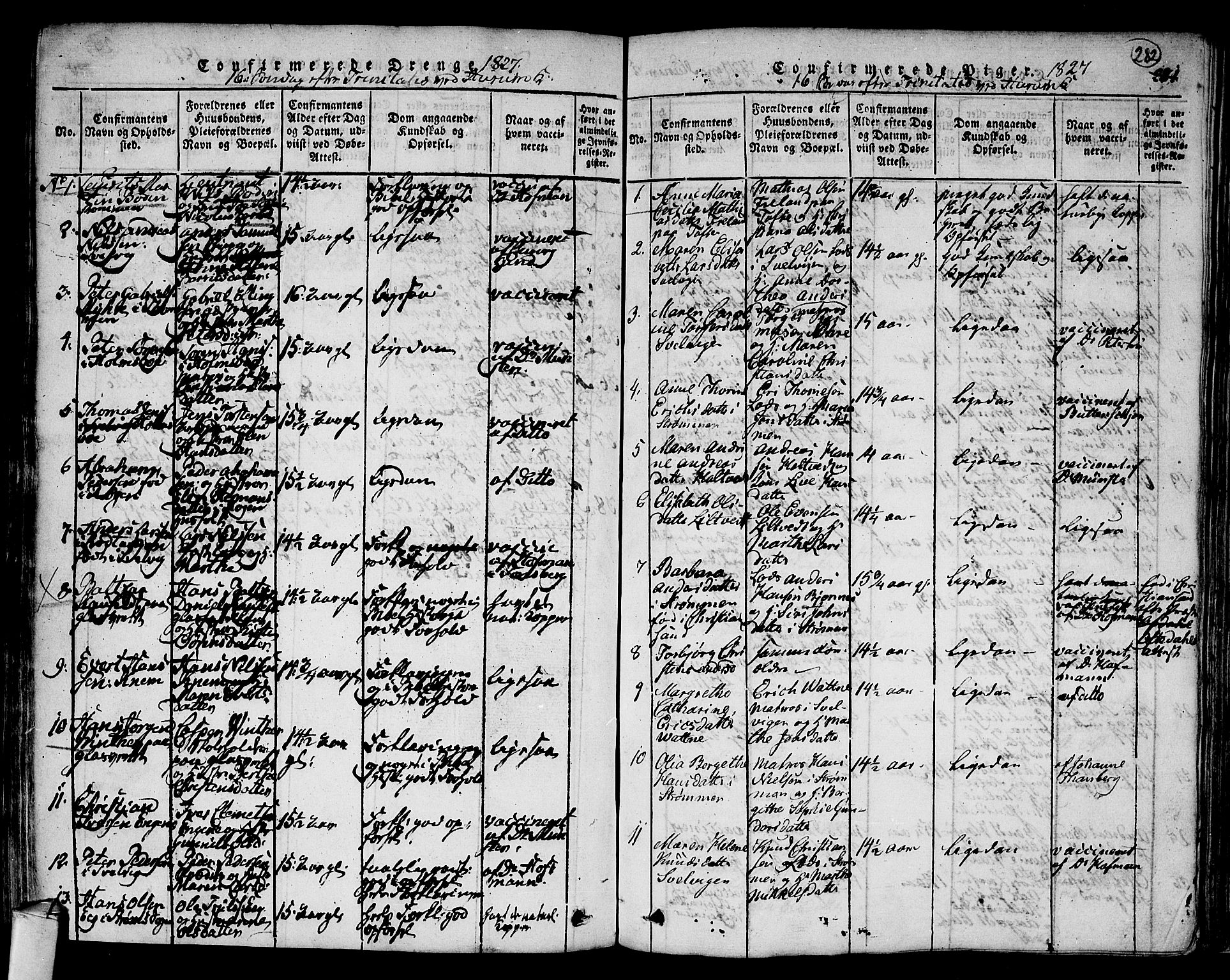 Hurum kirkebøker, AV/SAKO-A-229/F/Fa/L0009: Parish register (official) no. 9, 1816-1826, p. 282