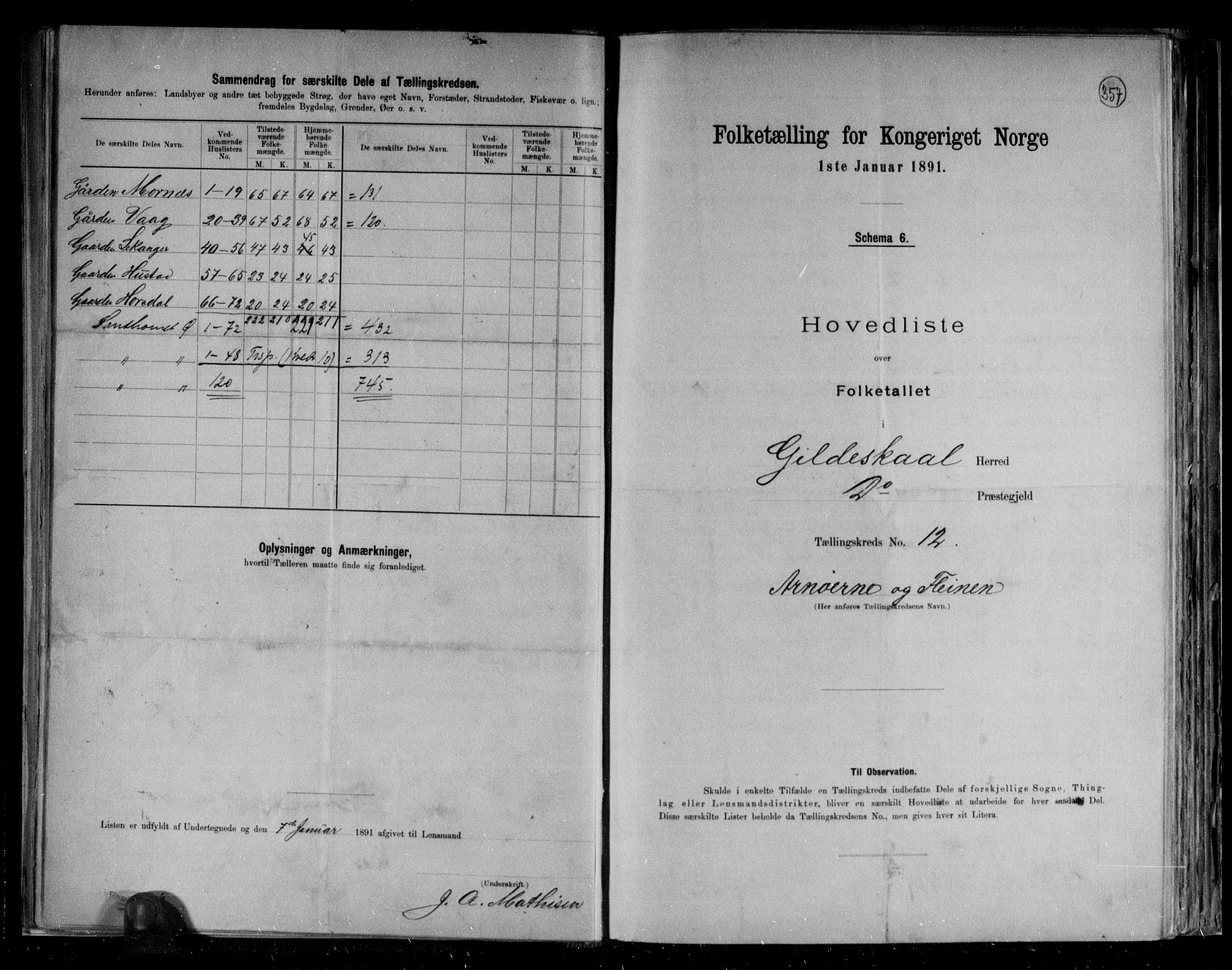 RA, 1891 census for 1838 Gildeskål, 1891, p. 28