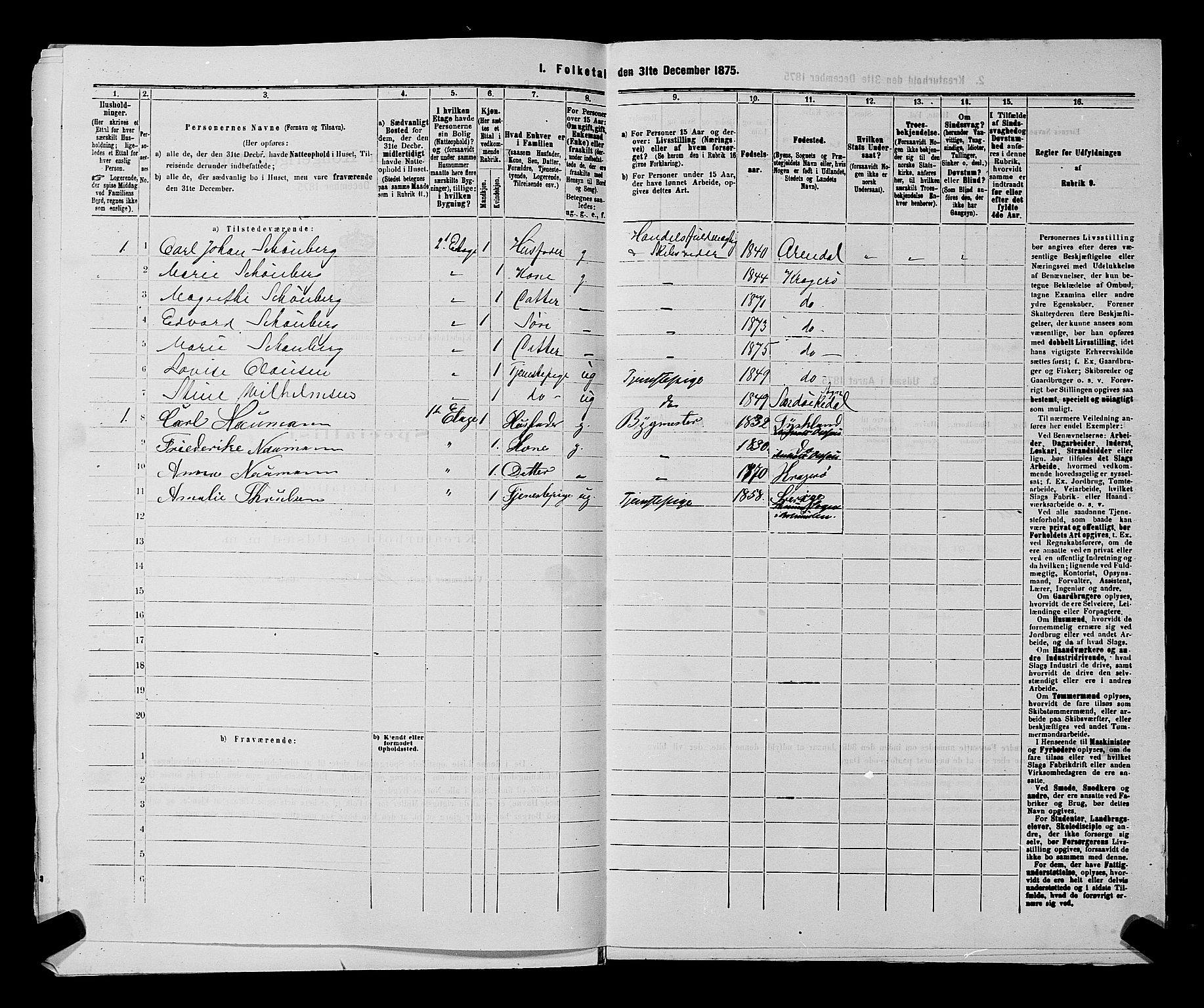 SAKO, 1875 census for 0801P Kragerø, 1875, p. 227