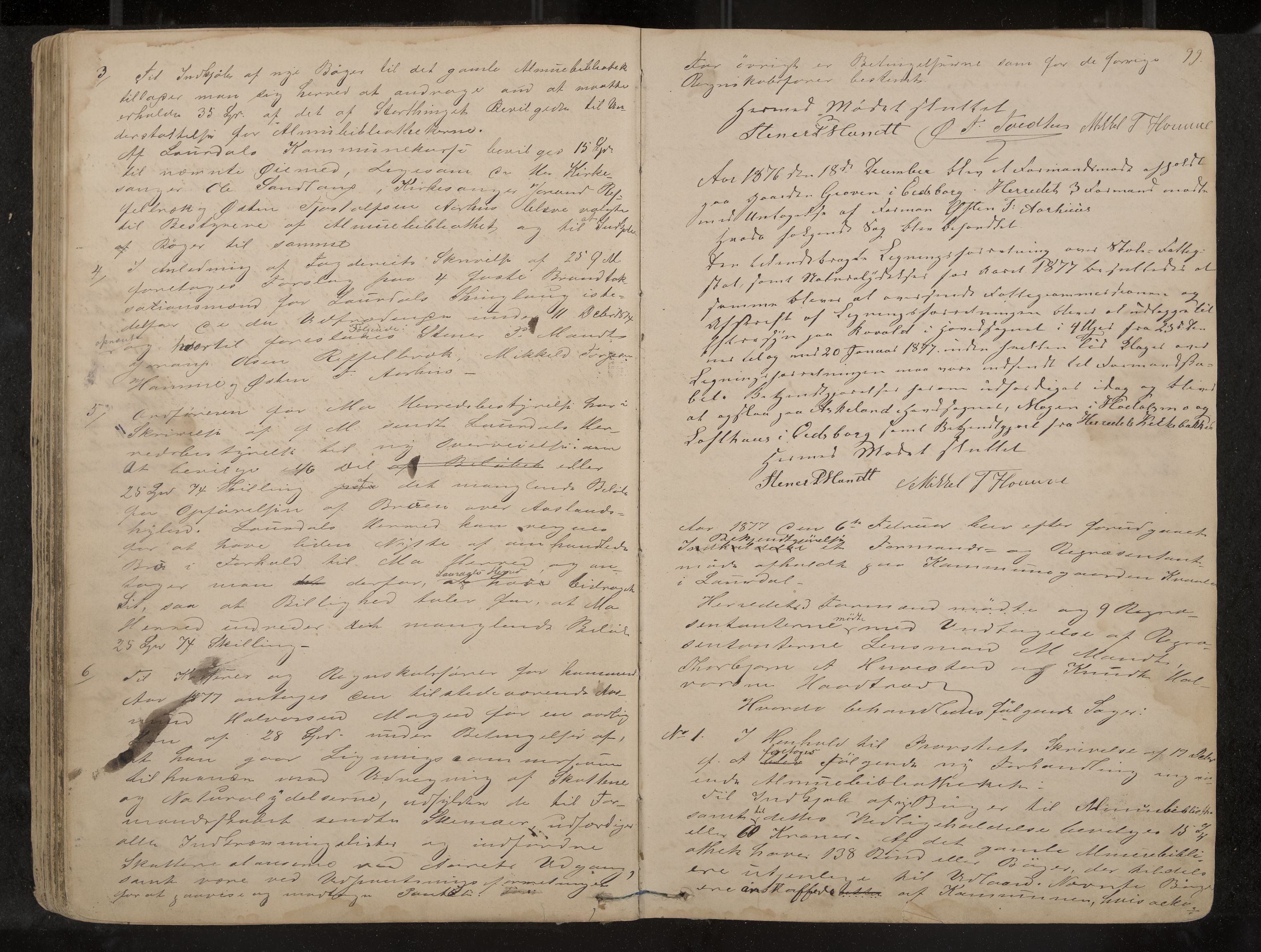 Lårdal formannskap og sentraladministrasjon, IKAK/0833021/A/L0002: Møtebok, 1865-1893, p. 99