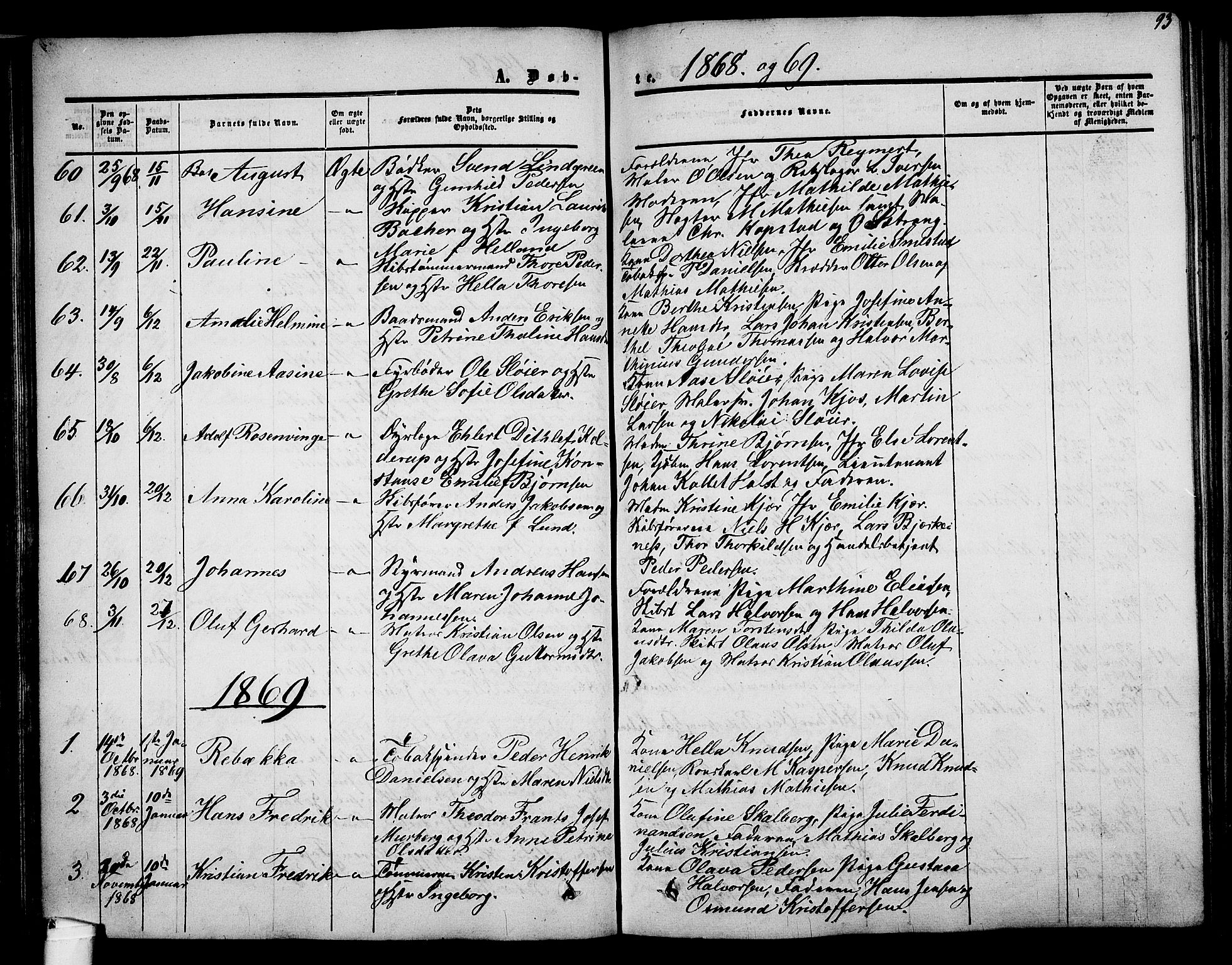 Holmestrand kirkebøker, AV/SAKO-A-346/G/Ga/L0003: Parish register (copy) no. 3, 1849-1874, p. 93