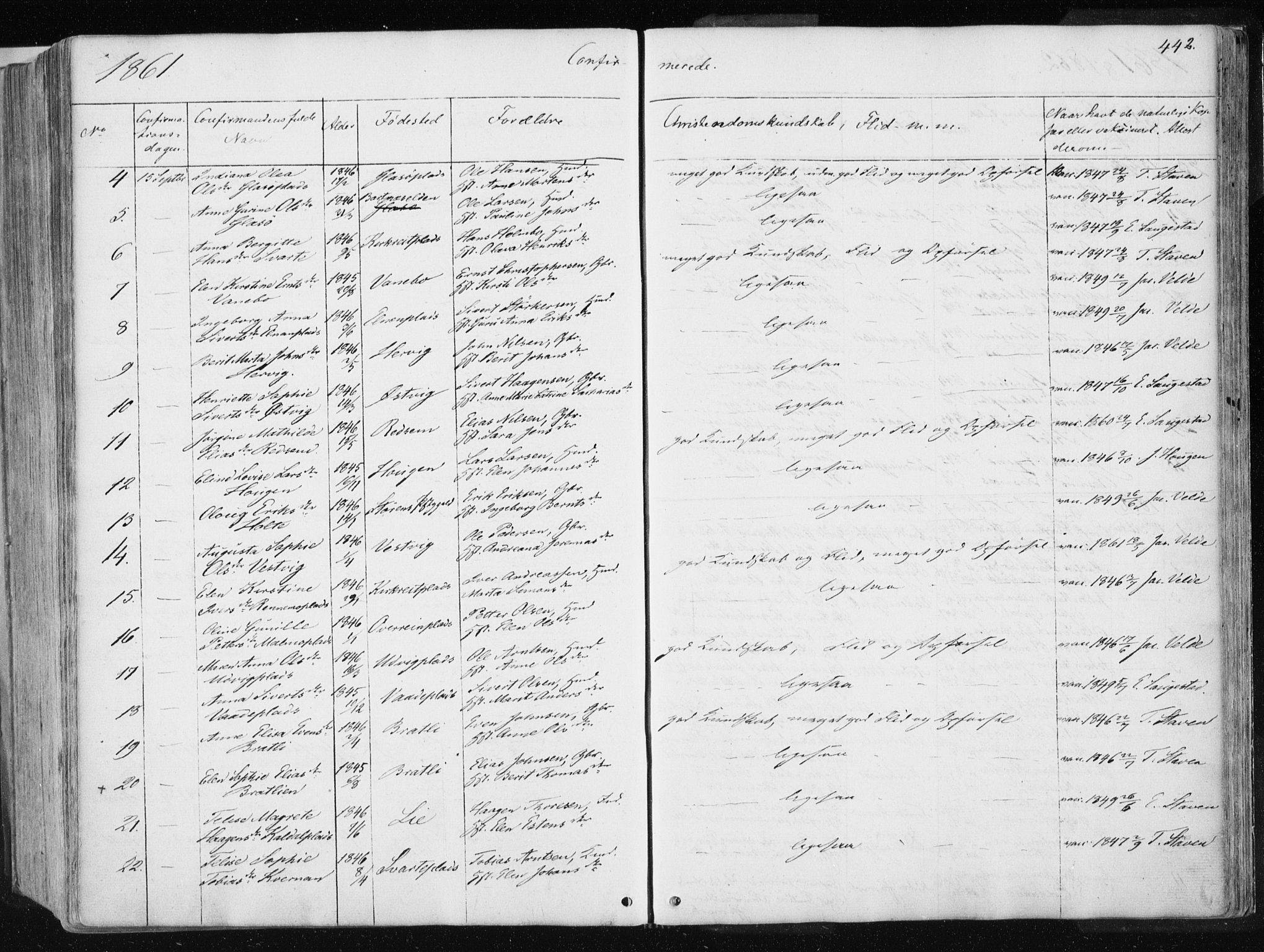 Ministerialprotokoller, klokkerbøker og fødselsregistre - Nord-Trøndelag, SAT/A-1458/741/L0393: Parish register (official) no. 741A07, 1849-1863, p. 442