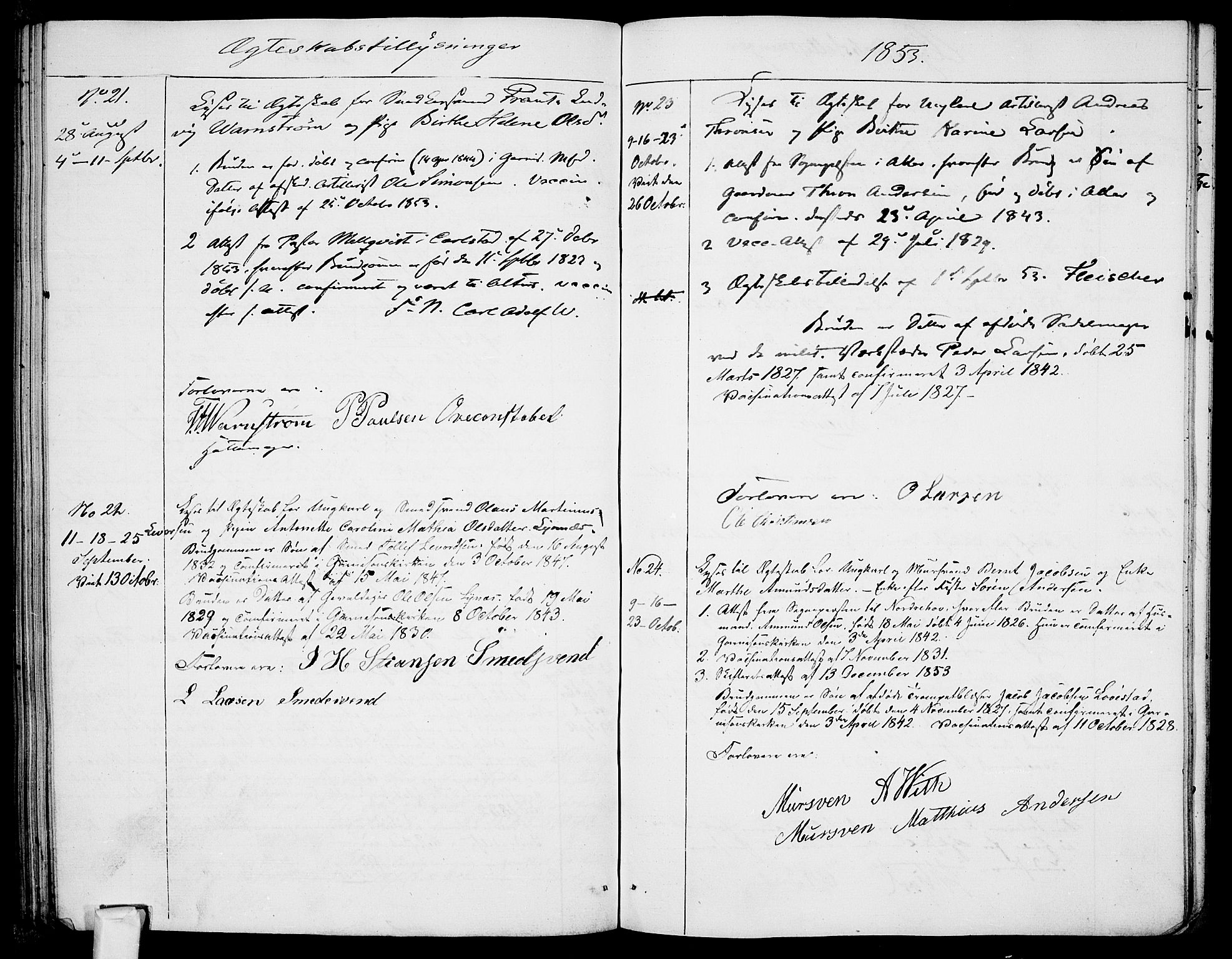 Garnisonsmenigheten Kirkebøker, AV/SAO-A-10846/H/Ha/L0005: Banns register no. I 5, 1844-1856