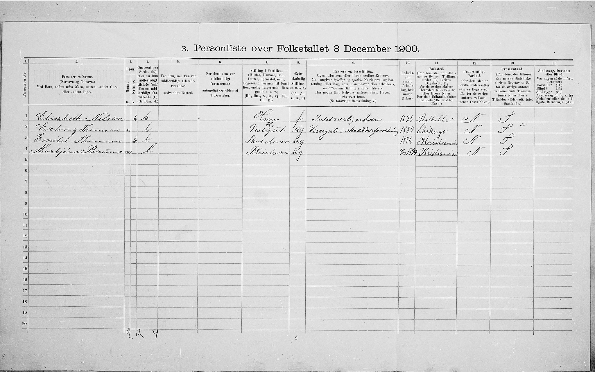 SAO, 1900 census for Kristiania, 1900, p. 67839