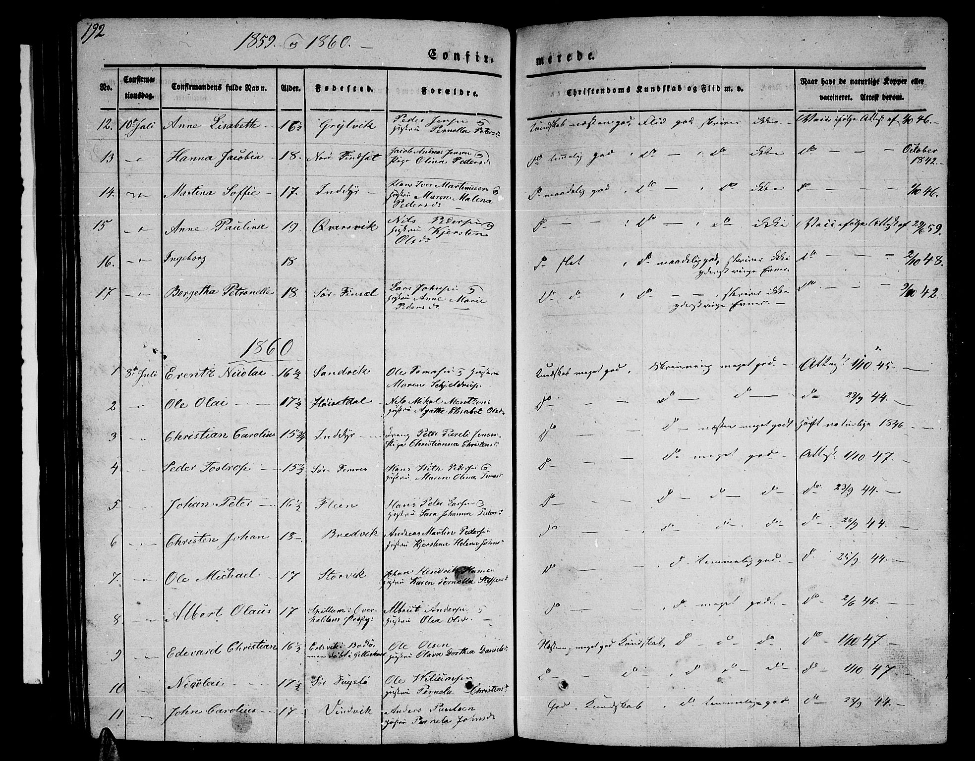 Ministerialprotokoller, klokkerbøker og fødselsregistre - Nordland, SAT/A-1459/805/L0106: Parish register (copy) no. 805C02, 1841-1861, p. 192