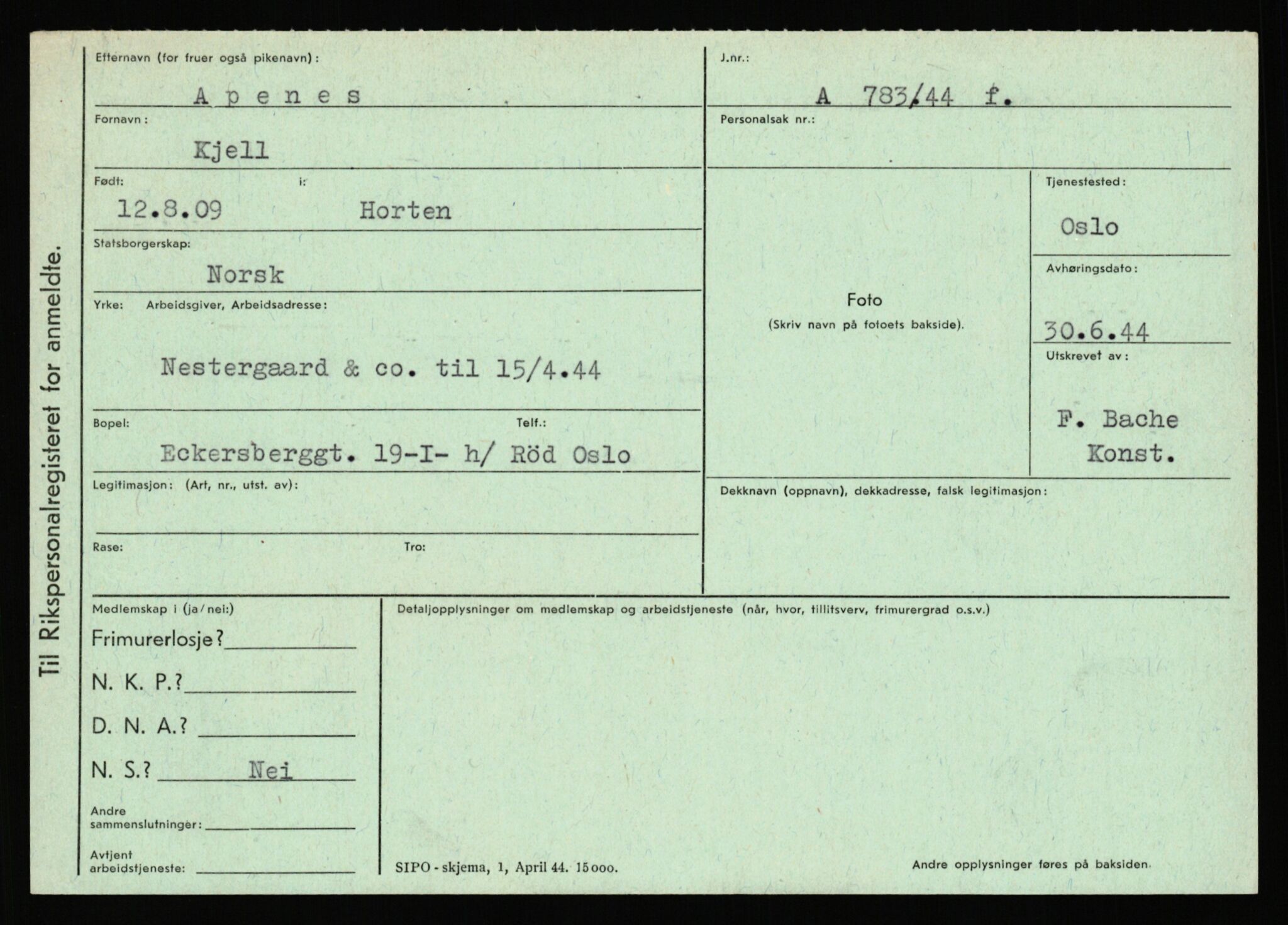 Statspolitiet - Hovedkontoret / Osloavdelingen, AV/RA-S-1329/C/Ca/L0001: Aabakken - Armann, 1943-1945, p. 4736