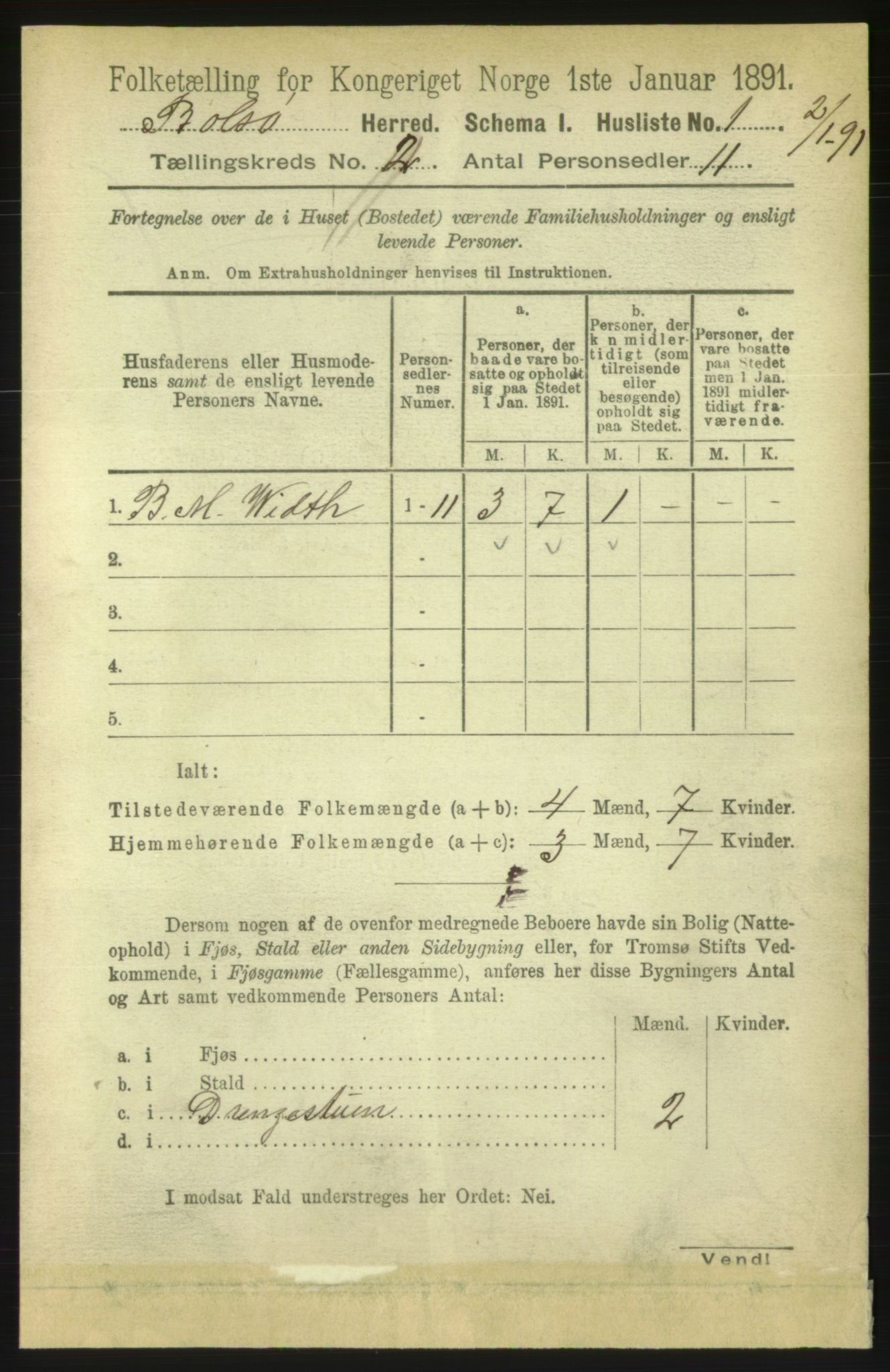 RA, 1891 census for 1544 Bolsøy, 1891, p. 845