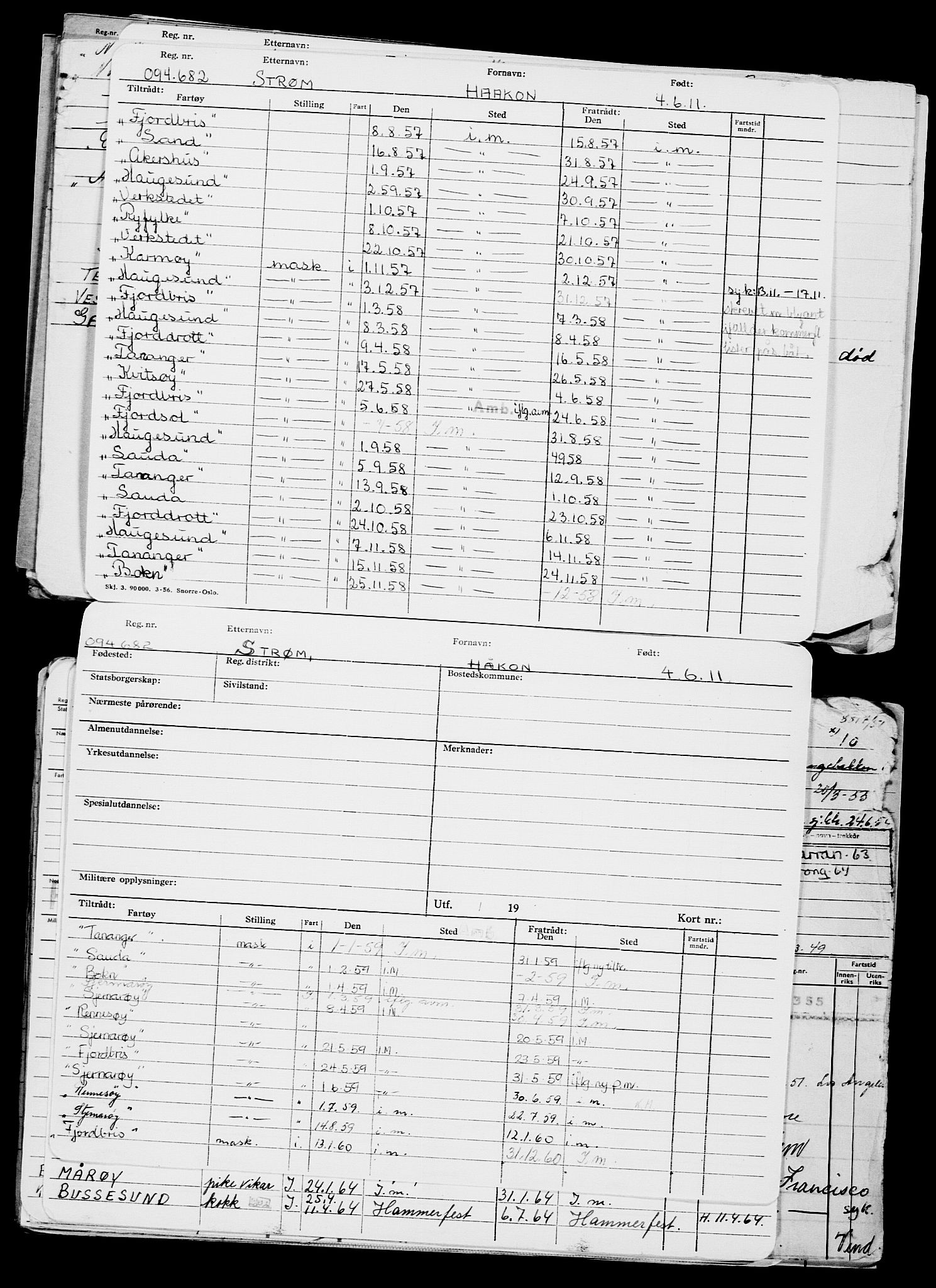 Direktoratet for sjømenn, AV/RA-S-3545/G/Gb/L0097: Hovedkort, 1911, p. 52