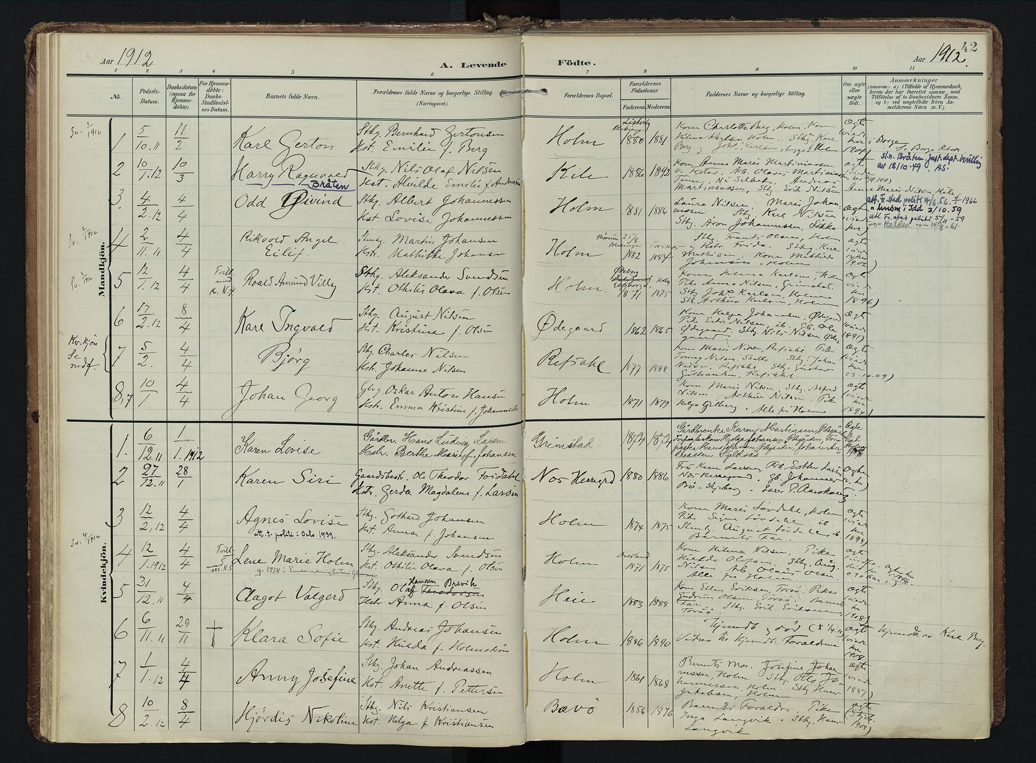 Borge prestekontor Kirkebøker, SAO/A-10903/F/Fb/L0004: Parish register (official) no. II 4, 1902-1914, p. 42
