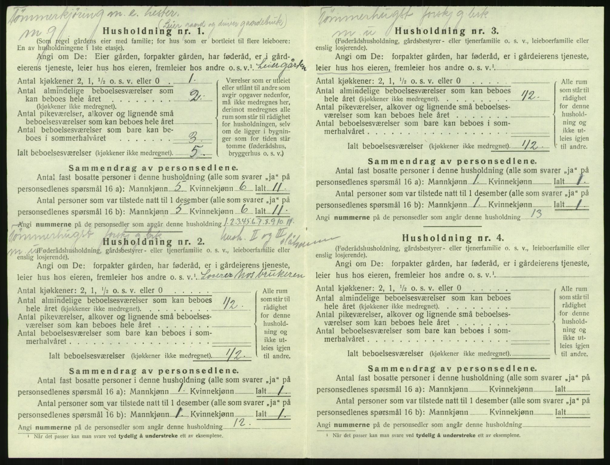 SAK, 1920 census for Mykland, 1920, p. 187