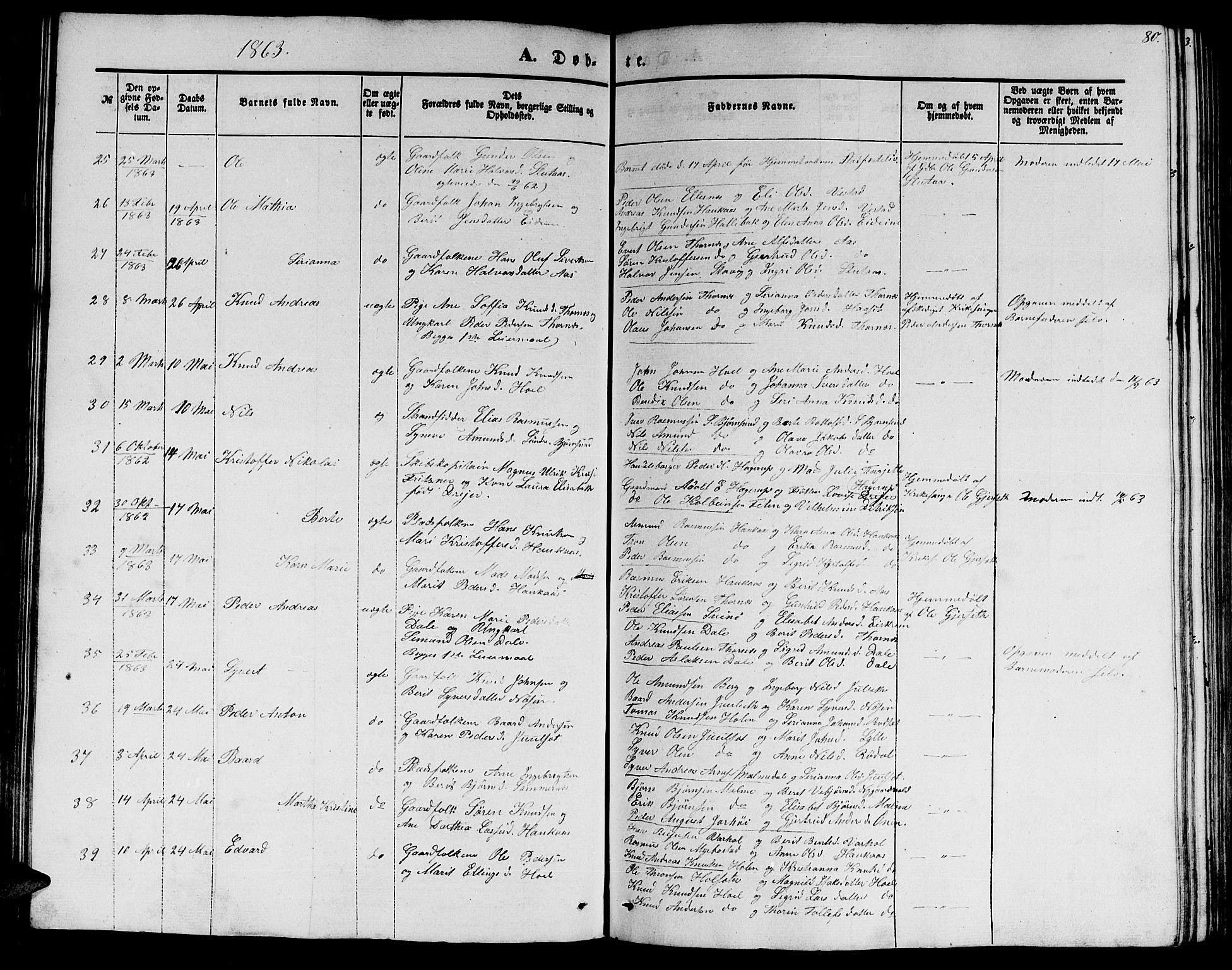 Ministerialprotokoller, klokkerbøker og fødselsregistre - Møre og Romsdal, SAT/A-1454/565/L0753: Parish register (copy) no. 565C02, 1845-1870, p. 80