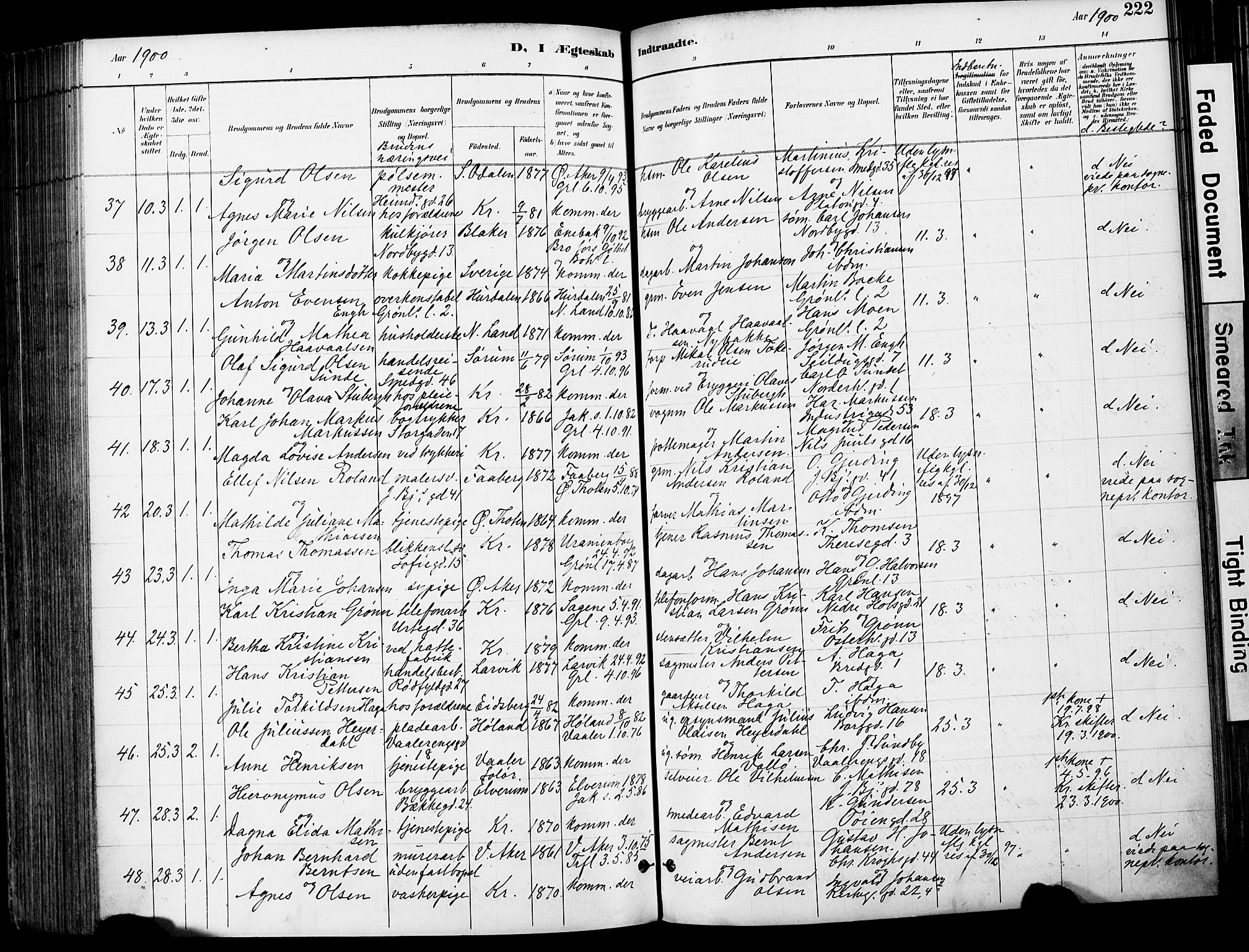 Grønland prestekontor Kirkebøker, AV/SAO-A-10848/F/Fa/L0013: Parish register (official) no. 13, 1887-1906, p. 222